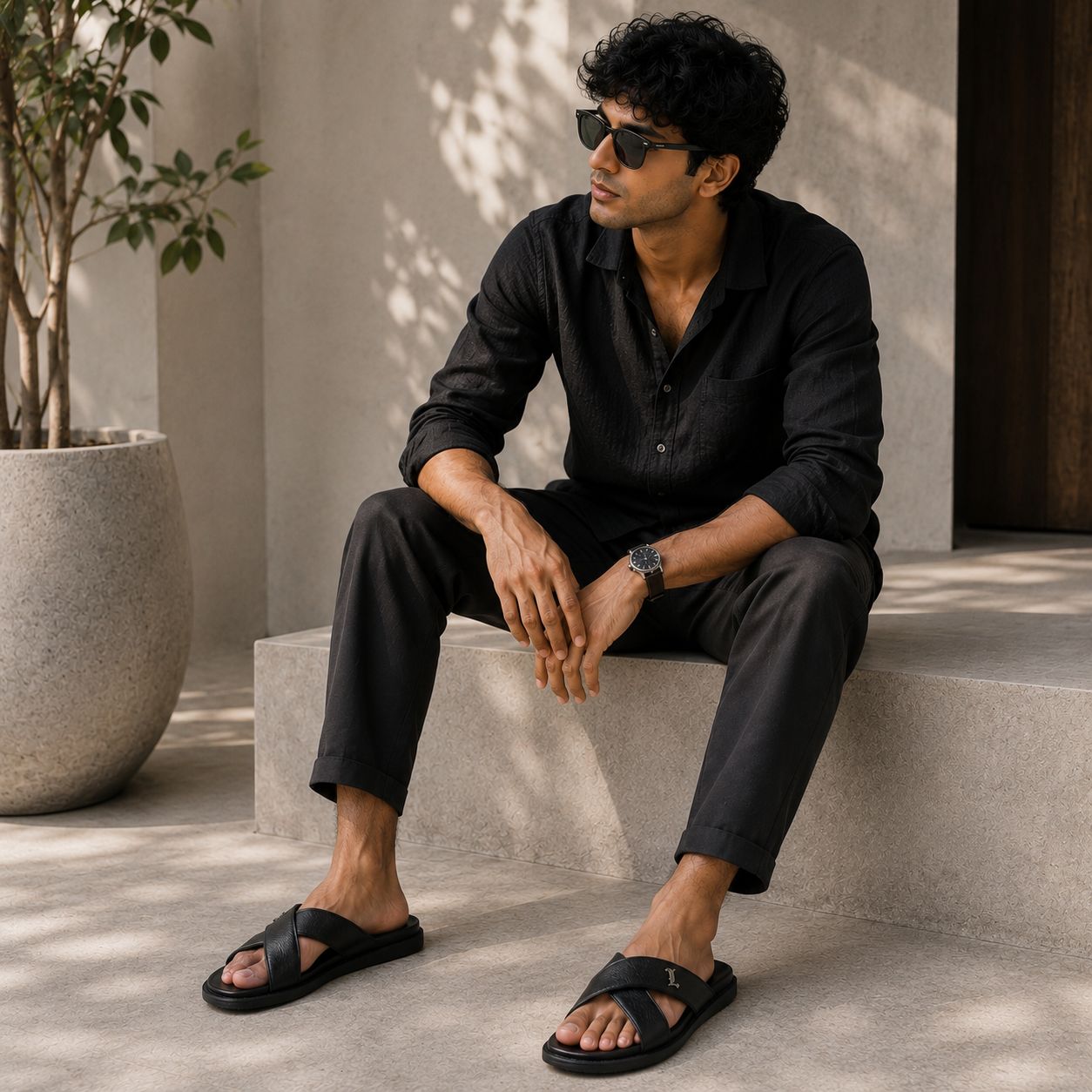 Liberte Men’s Cross Strap Slide