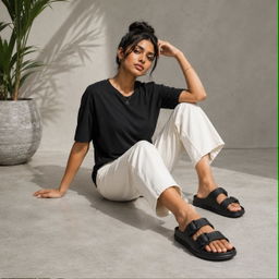 Double-Buckle EVA Slipper 6194