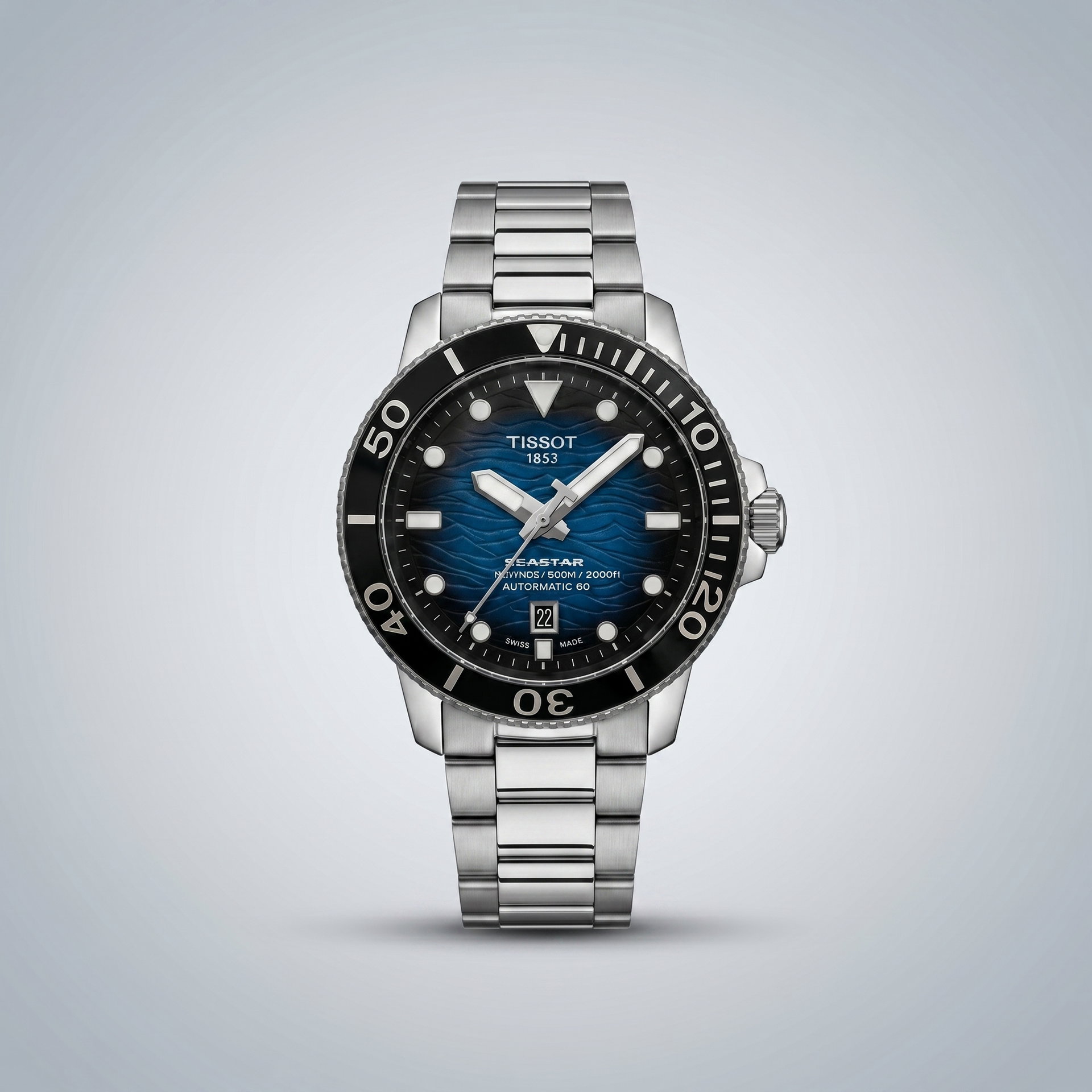 TISSOT Seastar 2000 Professional 46MM SS Blue Dial Men's Watch - Automatic