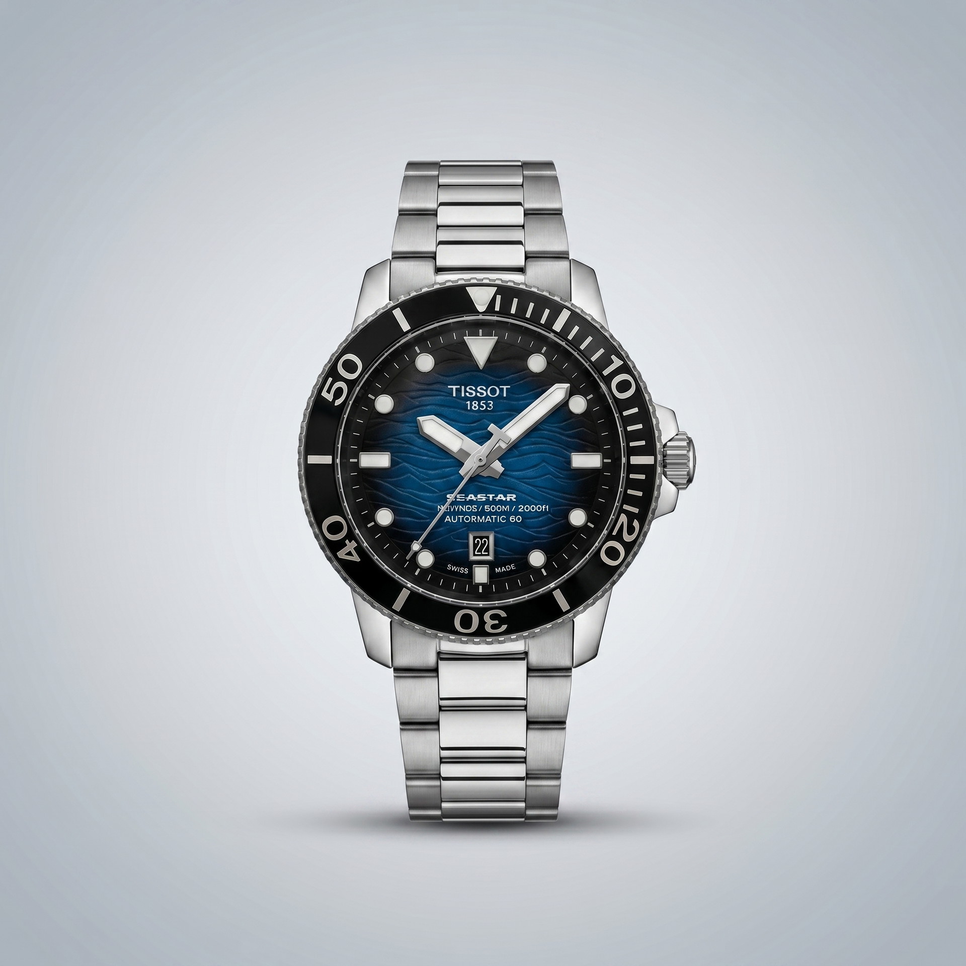 TISSOT Seastar 2000 Professional 46MM SS Blue Dial Men's Watch - Automatic