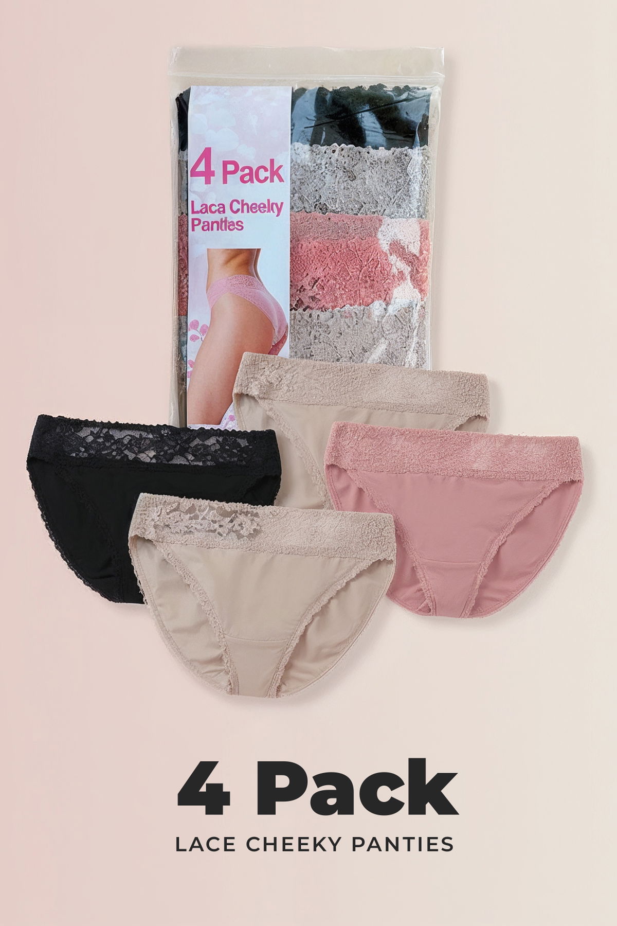 4 Pcs LACE BRIEFS PACK