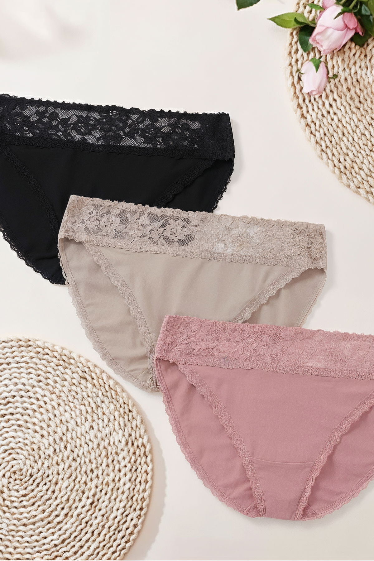 4 Pcs LACE BRIEFS PACK