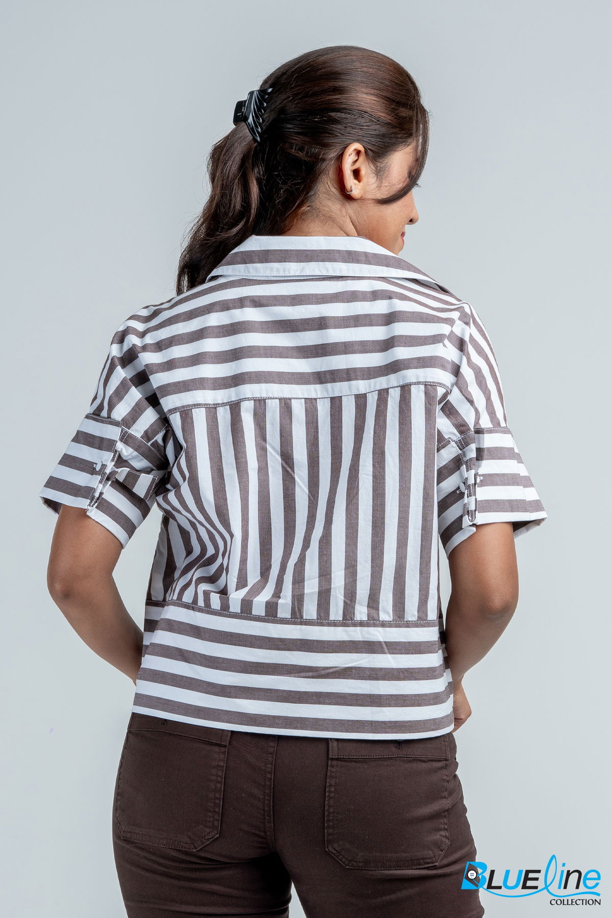 BAGGY STRIPED CUFF SHIRT