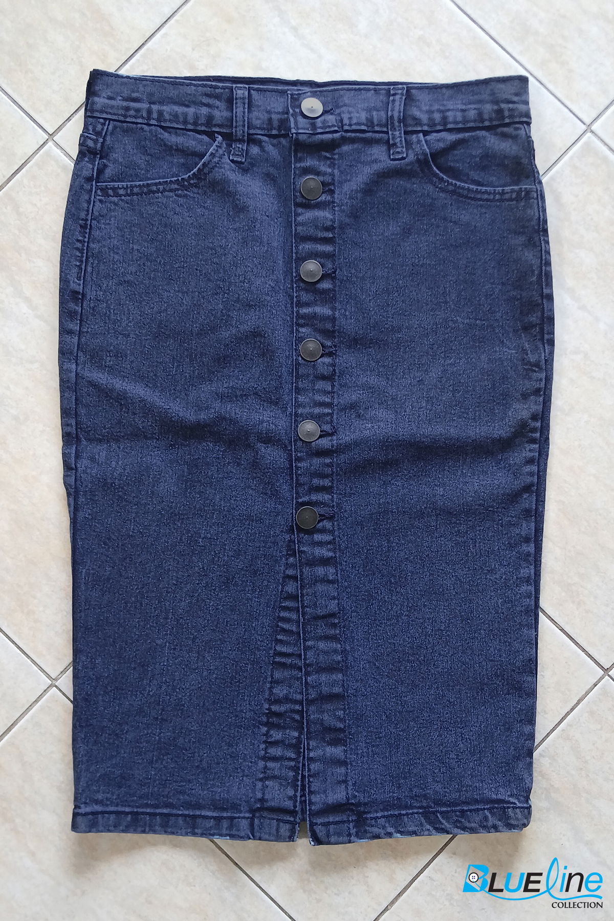 BUTTON DOWN DENIM SKIRT