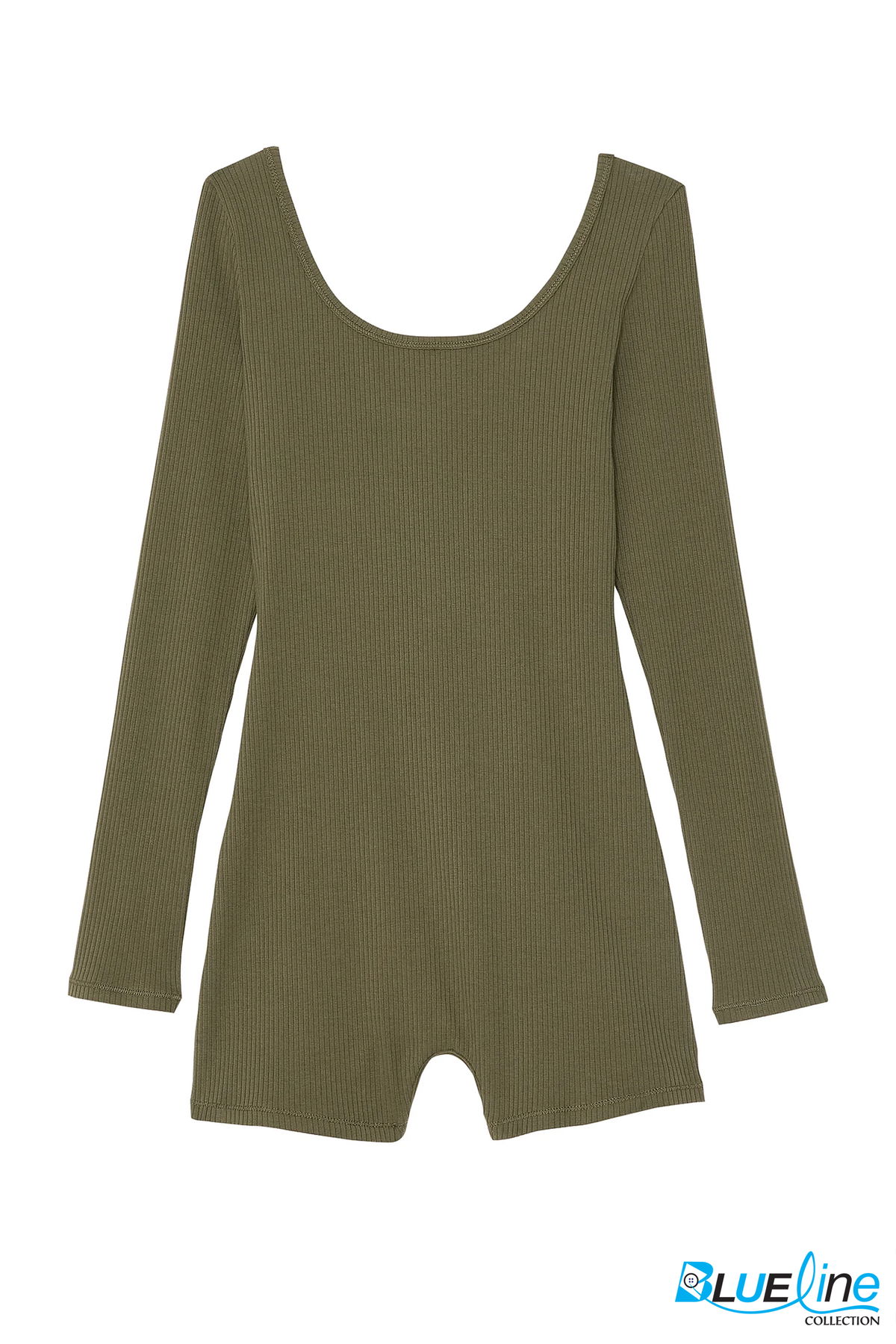 COTTON RIBBED LONG-SLEEVED JUMPSUIT