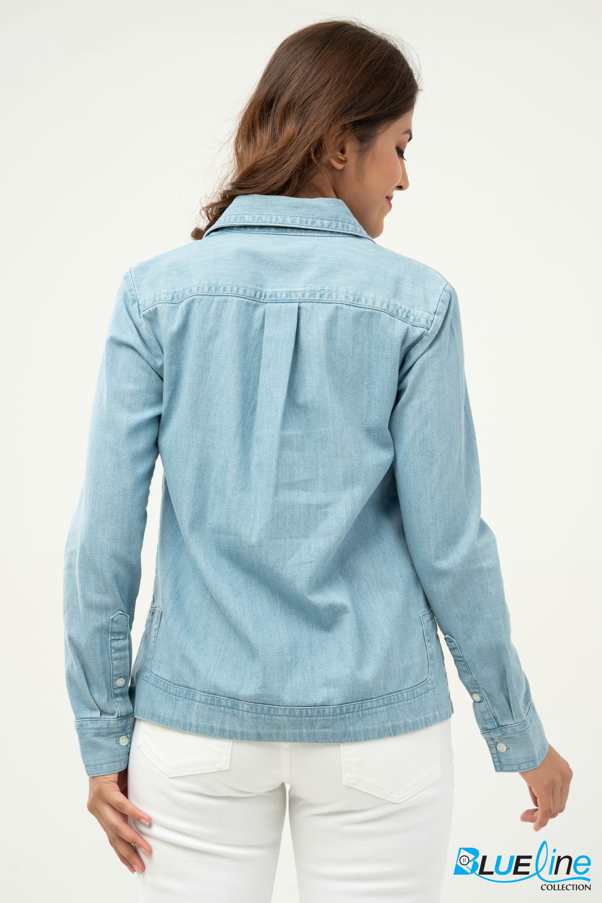 DENIM BAND HEM SHIRT