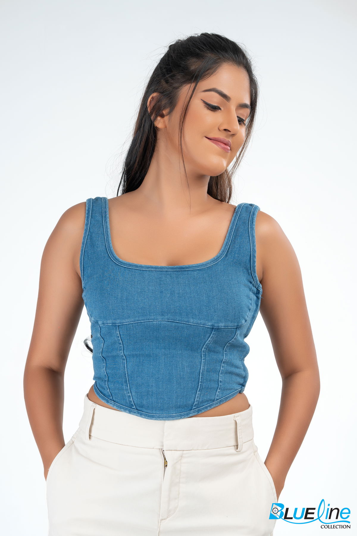 DENIM CROP TOP