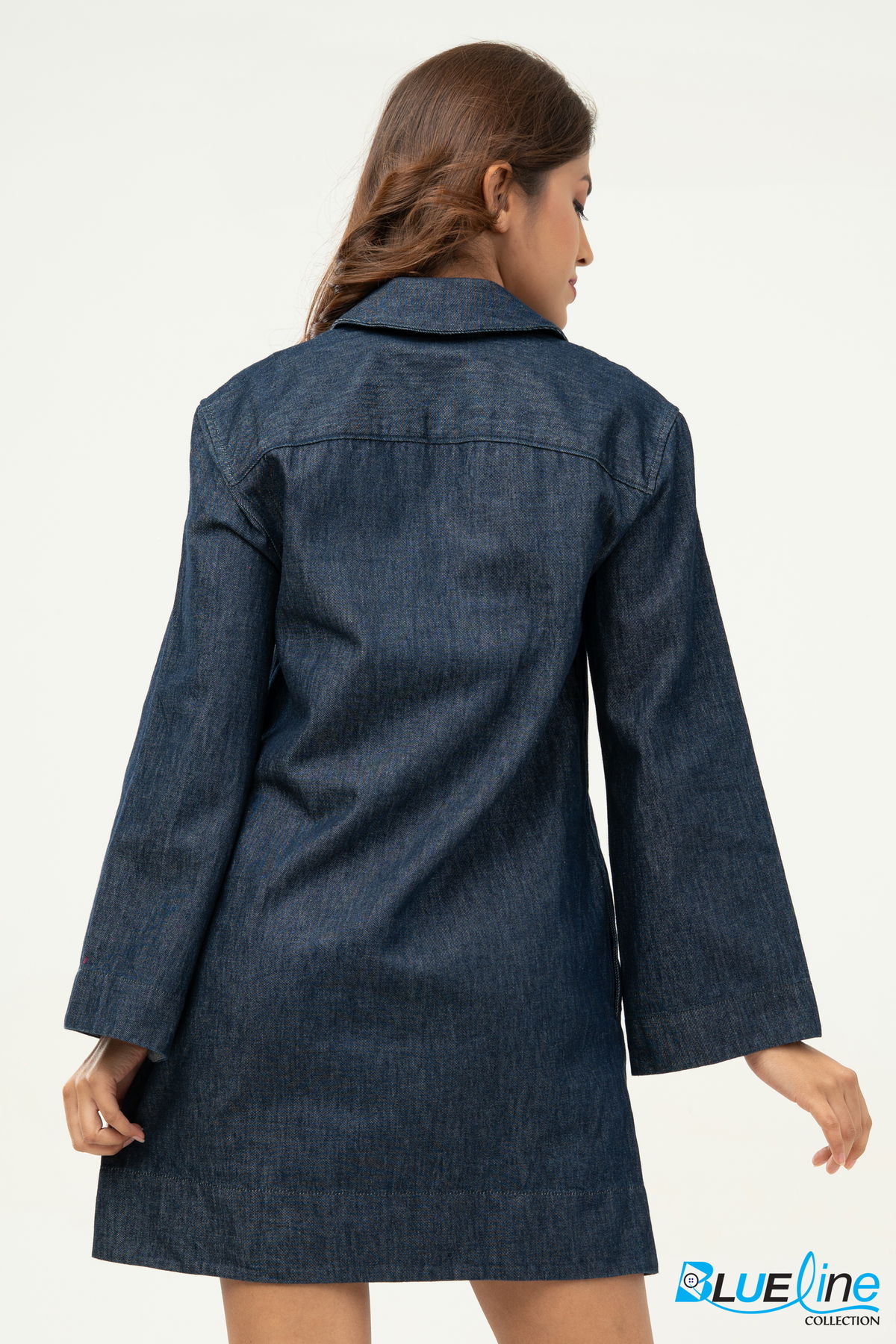 DENIM KAFTAN MINI DRESS