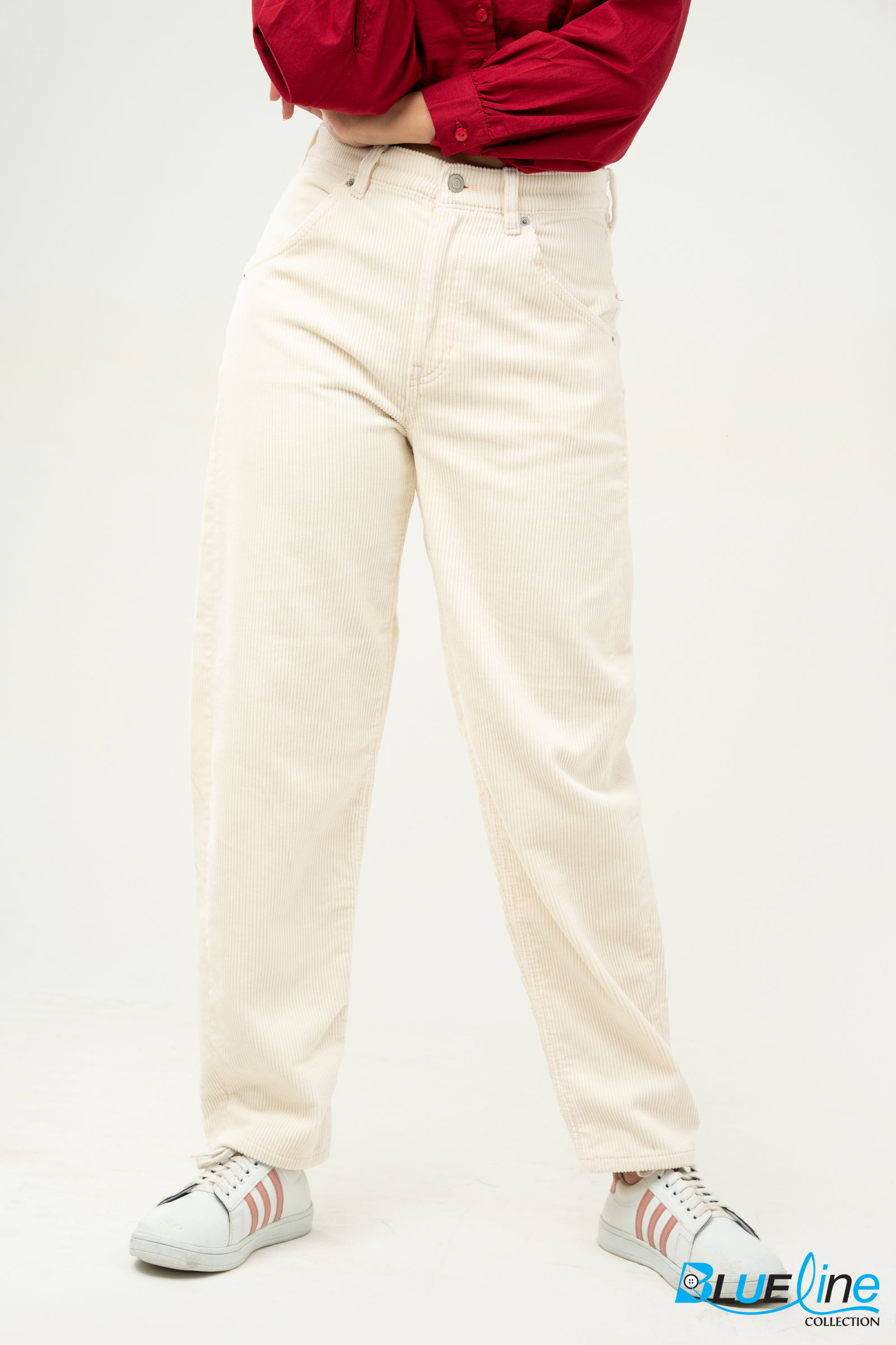 HIGH RISE BOW CORDUROY PANT