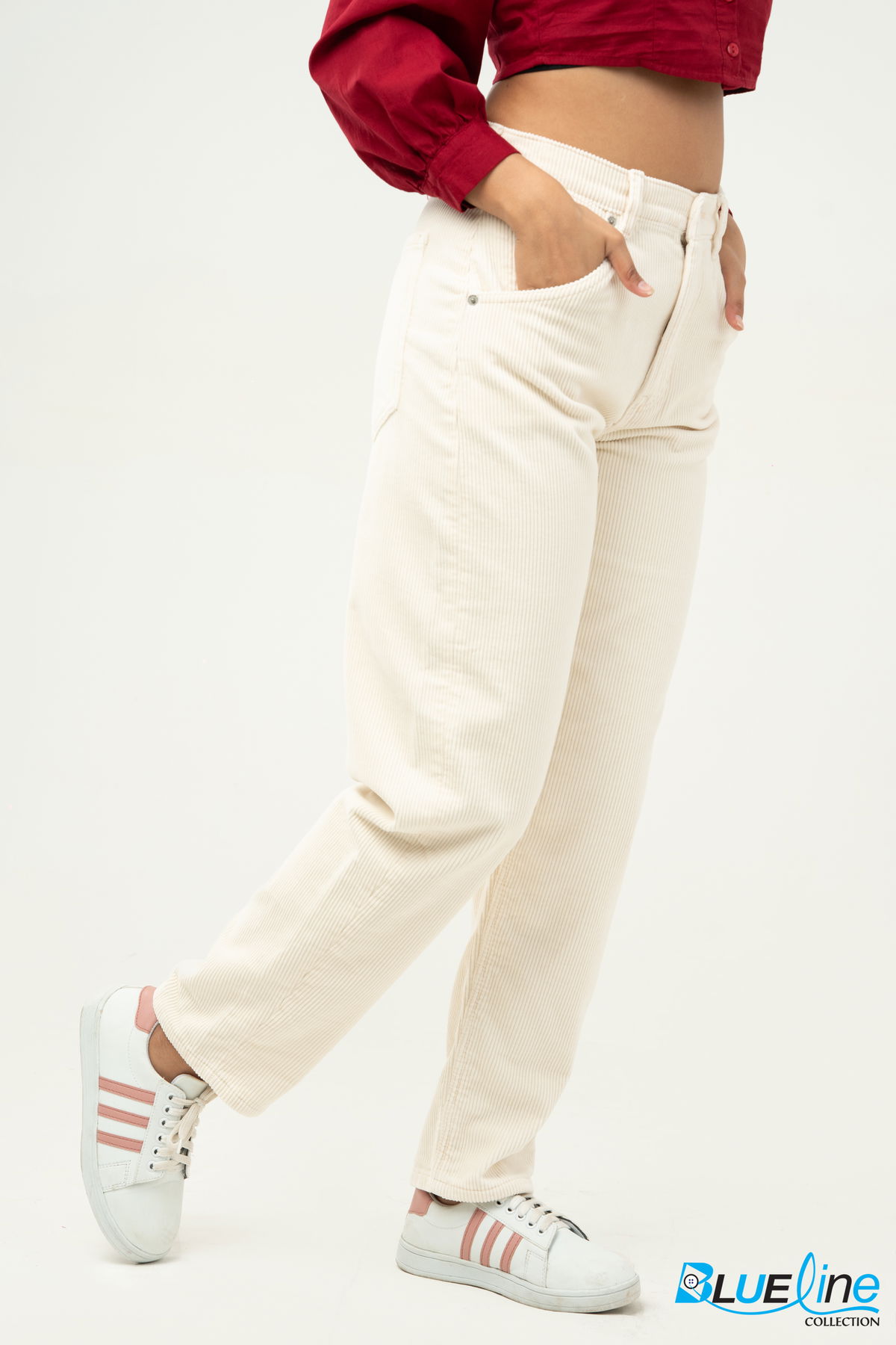 HIGH RISE BOW CORDUROY PANT