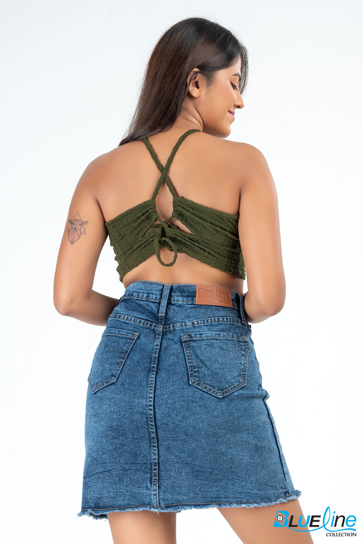 HIGH RISE DENIM MINI SKIRT