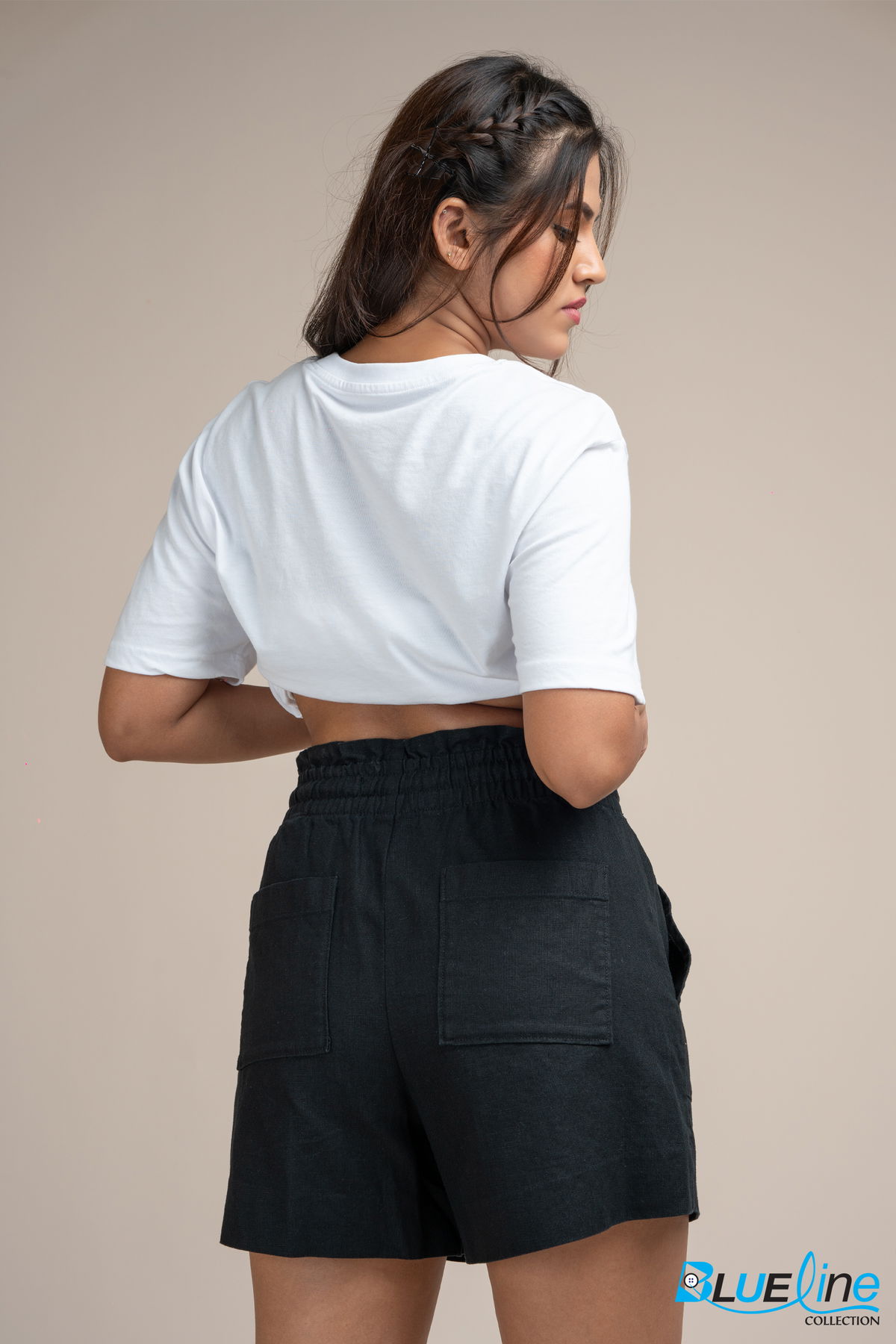 HIGH RISE LINEN SHORT
