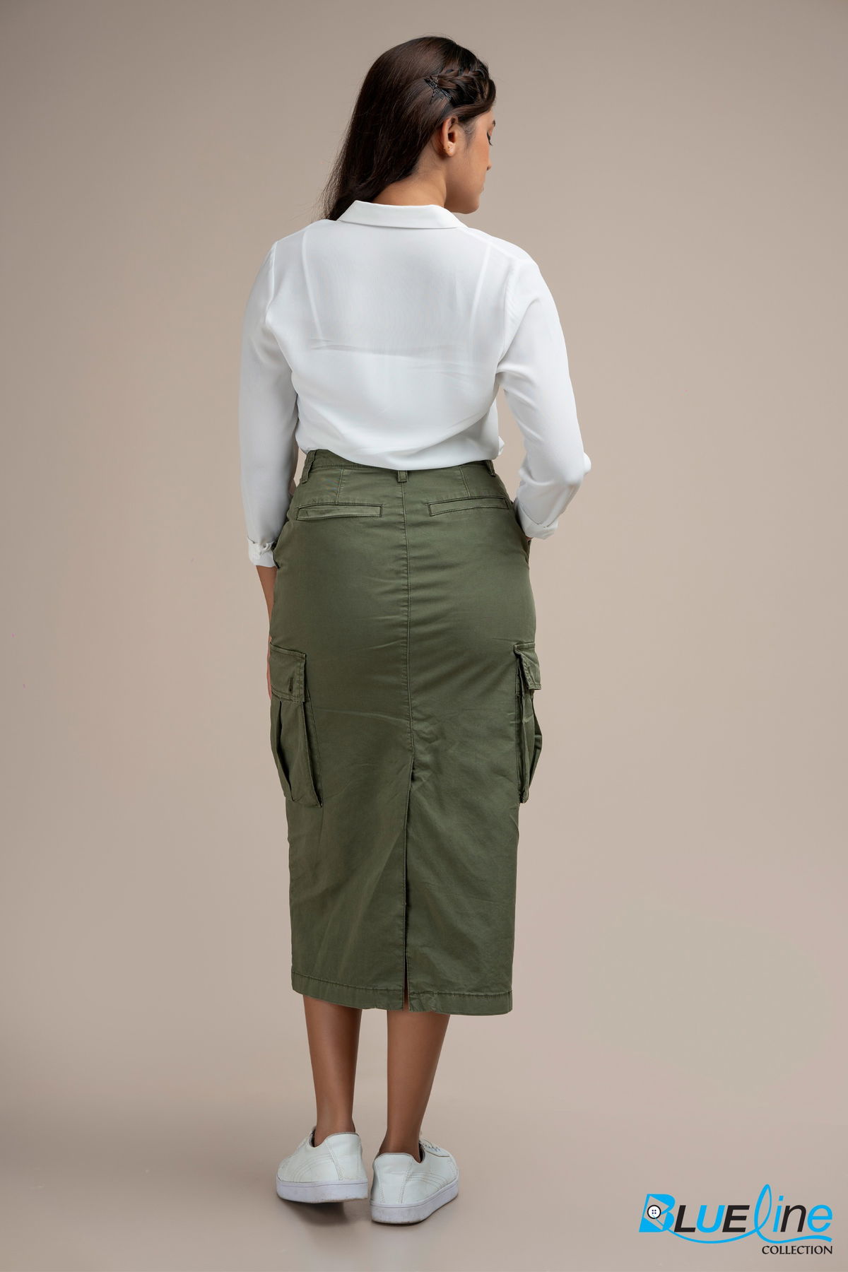 UTILITY CARGO MIDI SKIRT