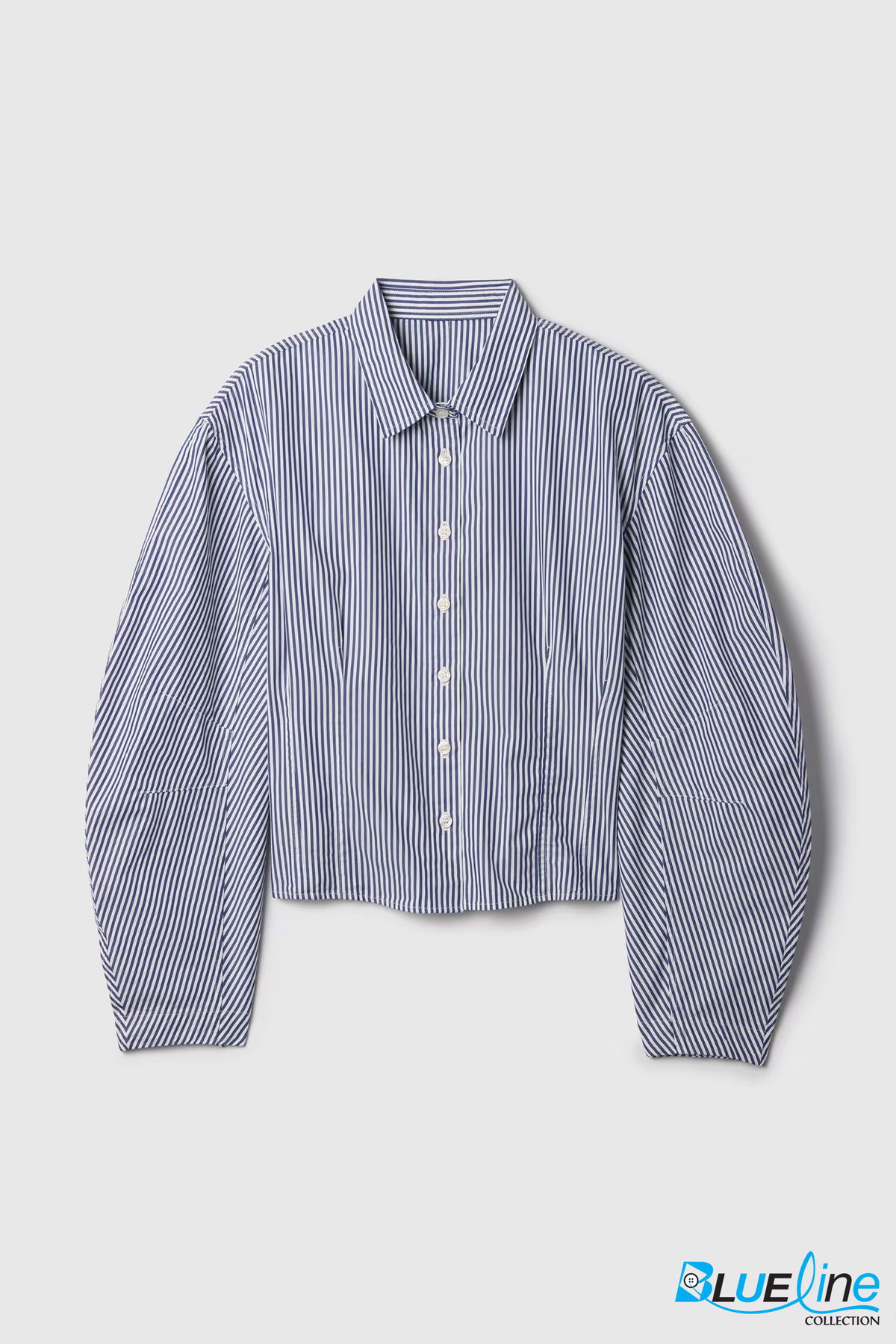 BARREL-SLEEVE CROP SHIRT