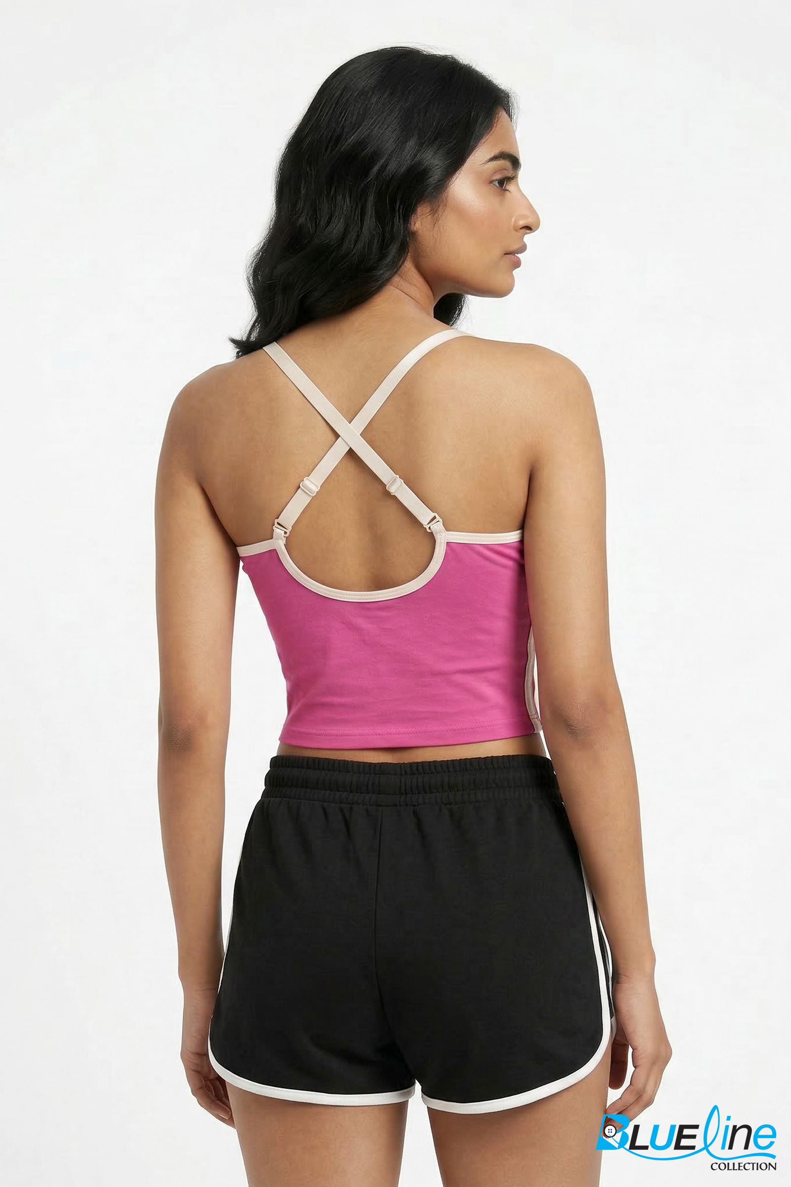 COTTON SQUARE-NECK BRA TANK