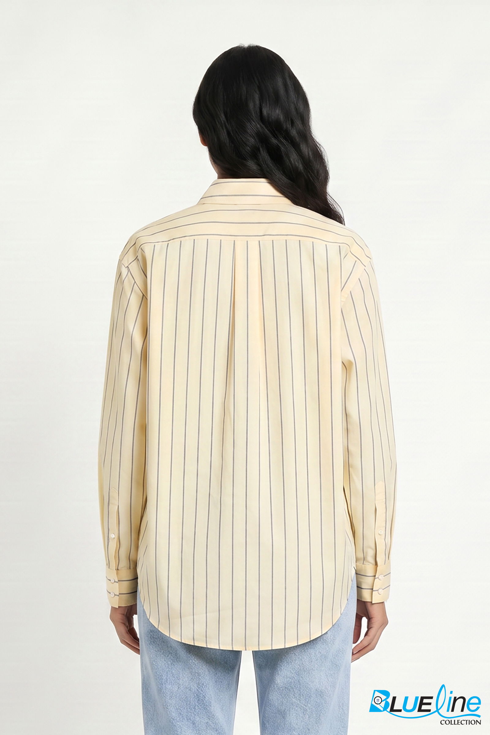 COTTON STRIPE RELAXED BUTTON-DOWN SHIRT