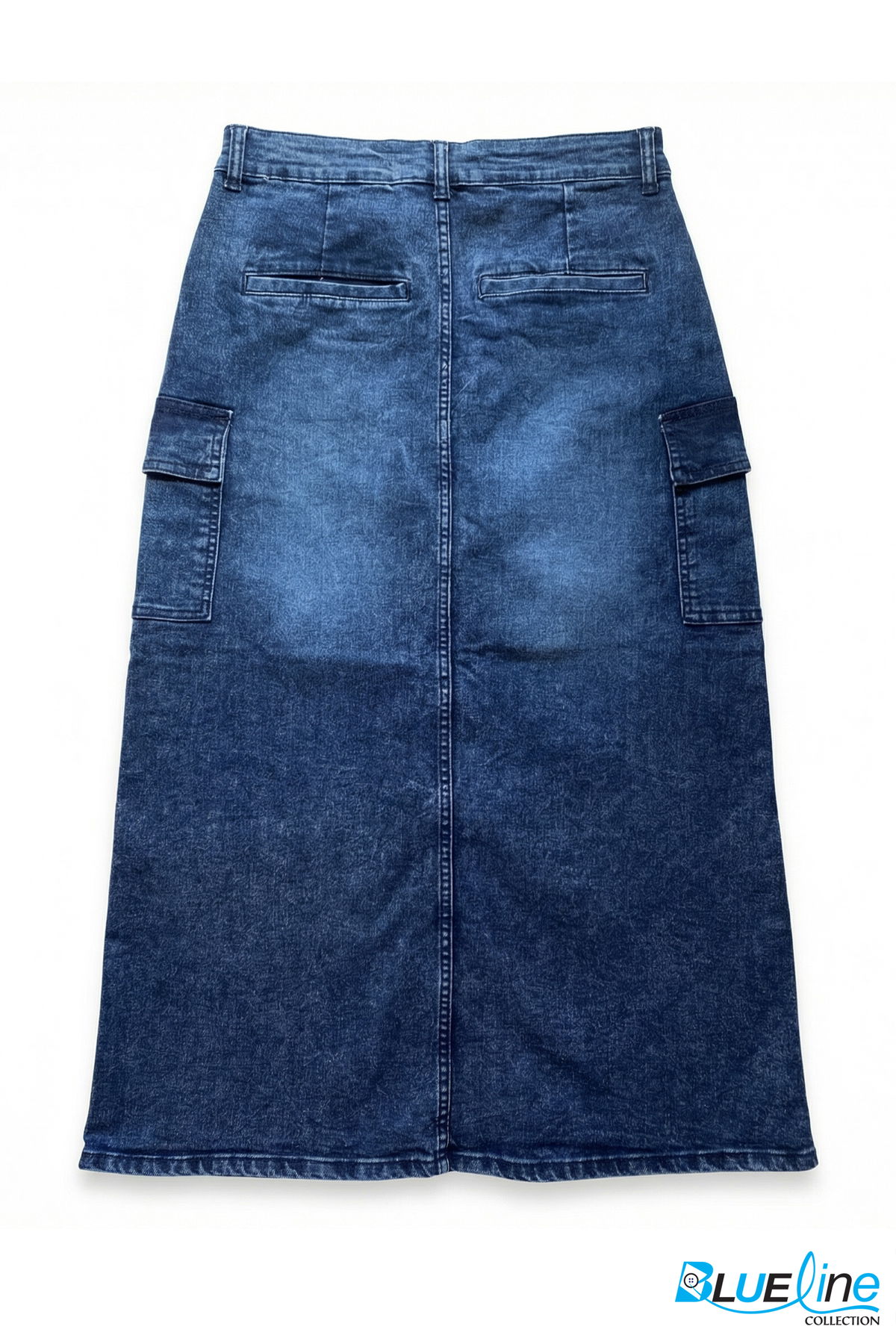 DENIM CARGO MIDI SKIRT