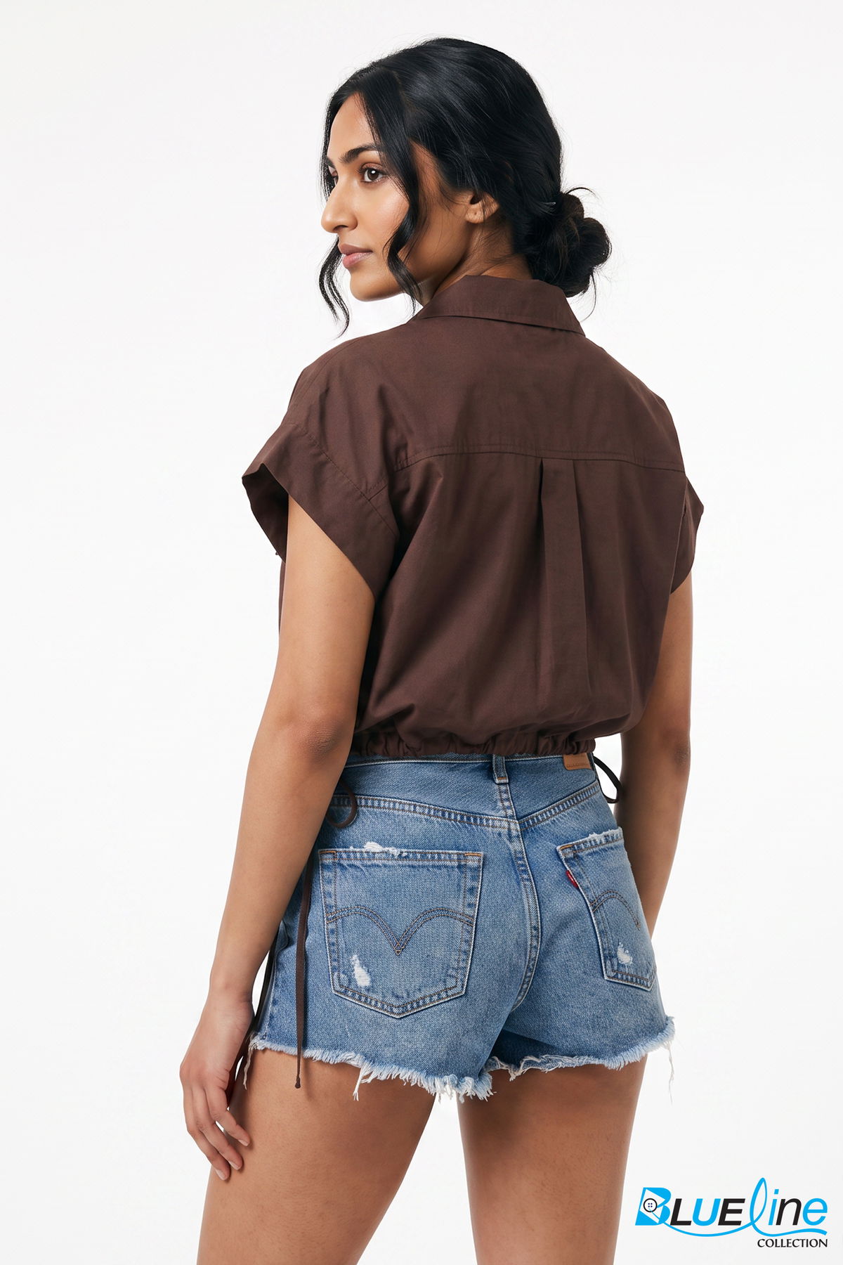DRAWSTRING-HEM SHIRT