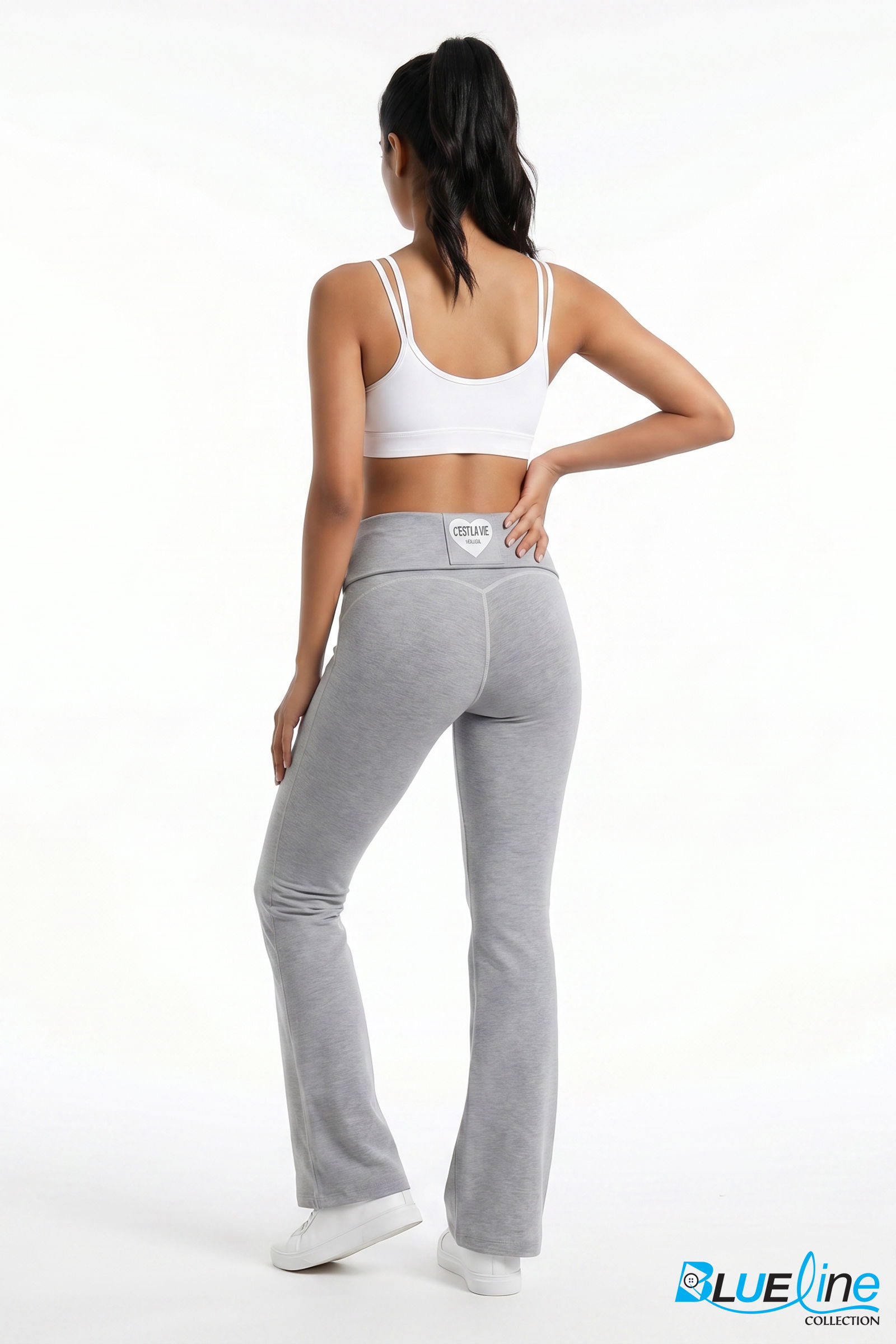 GREY COTTON FOLDOVER LEGGINGS