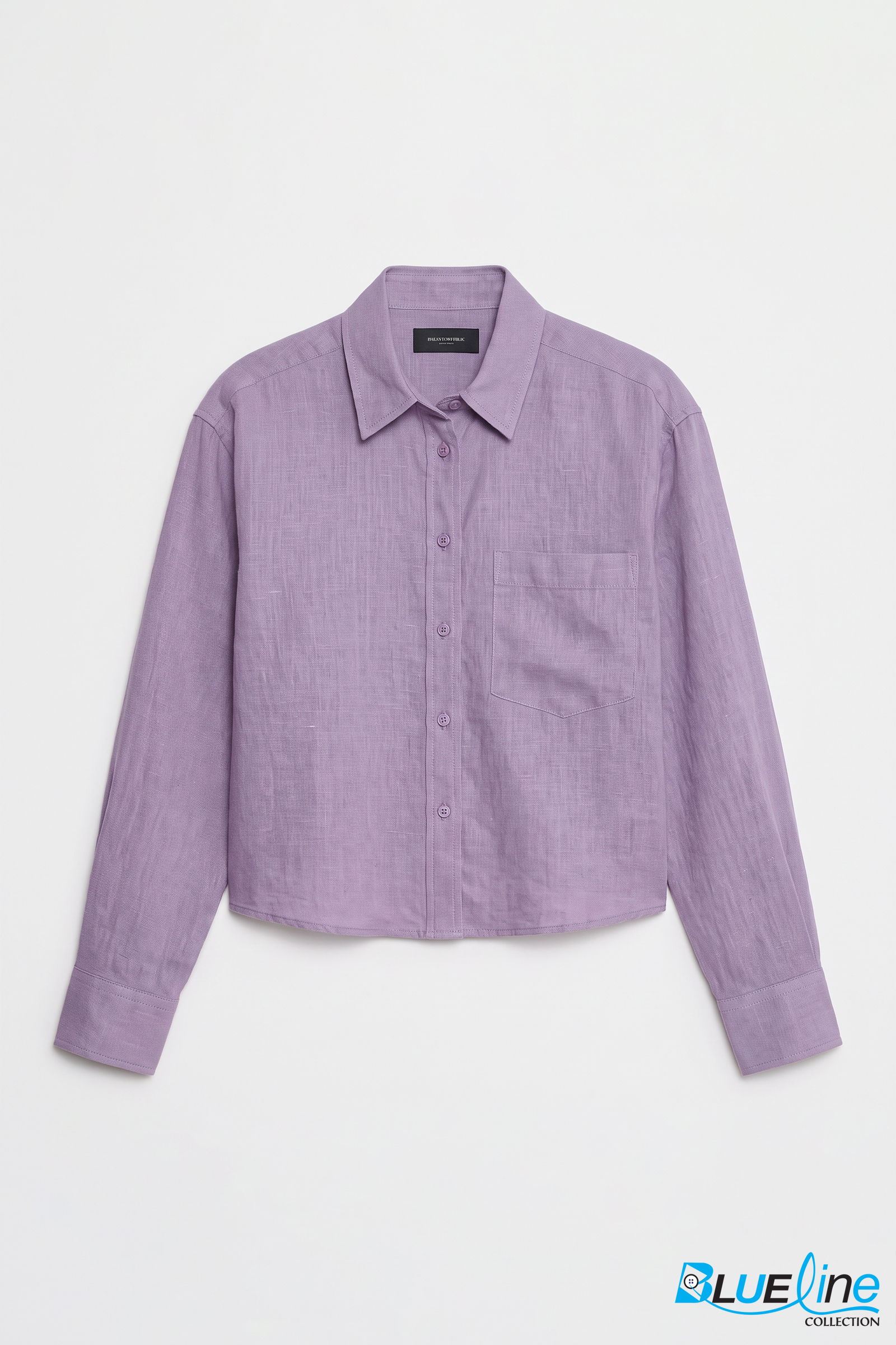 LINEN-BLEND BOXY BUTTON-DOWN SHIRT