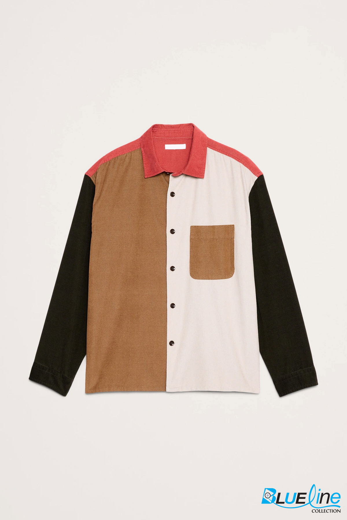 LOOSE-FIT COLORBLOCK CORDUROY SHIRT