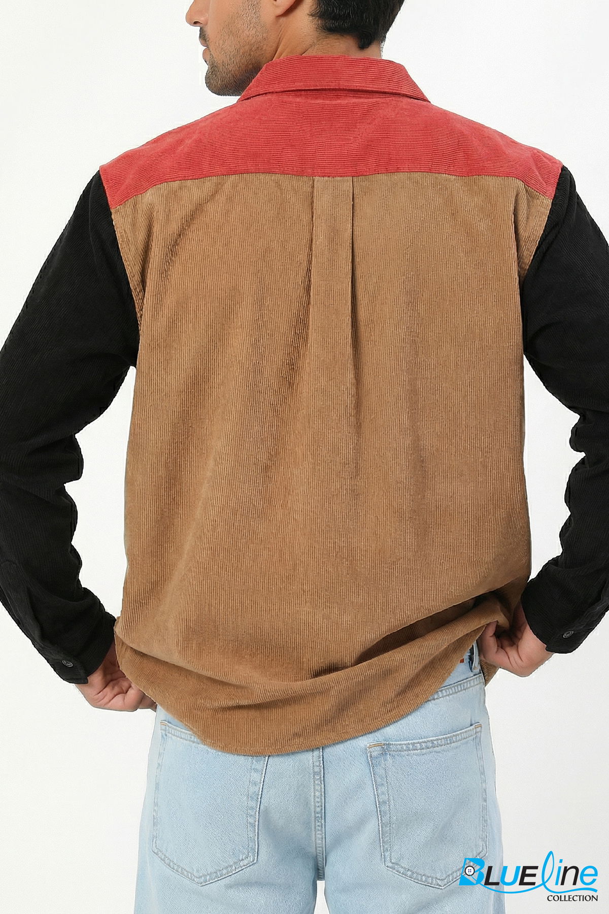 LOOSE-FIT COLORBLOCK CORDUROY SHIRT