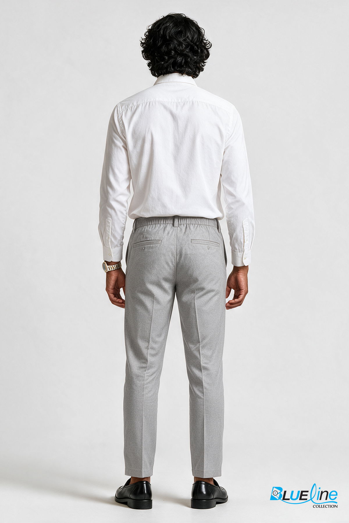 Men Slim Fit Semi-elasticated waist pant