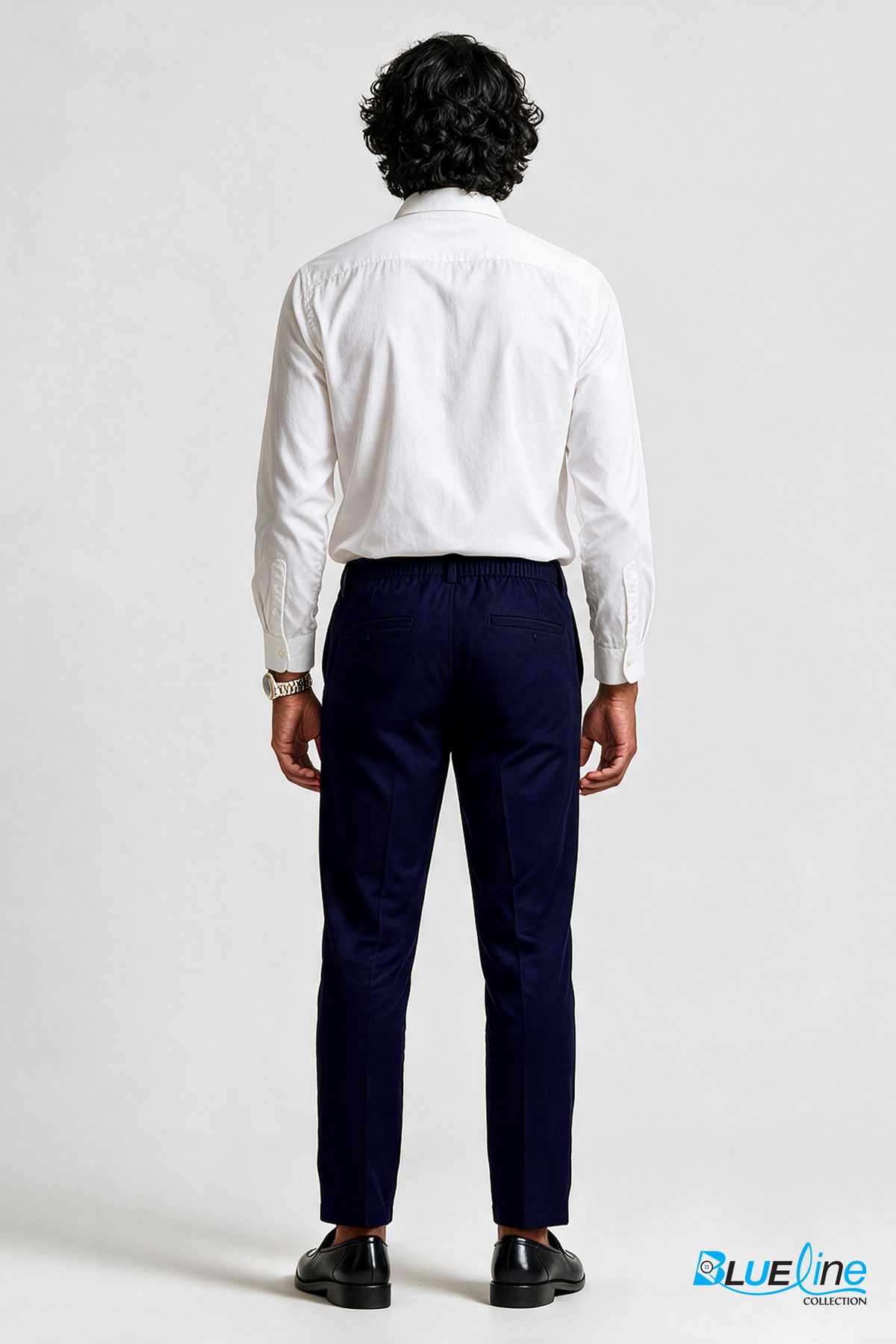 Men Slim Fit Semi-elasticated waist pant