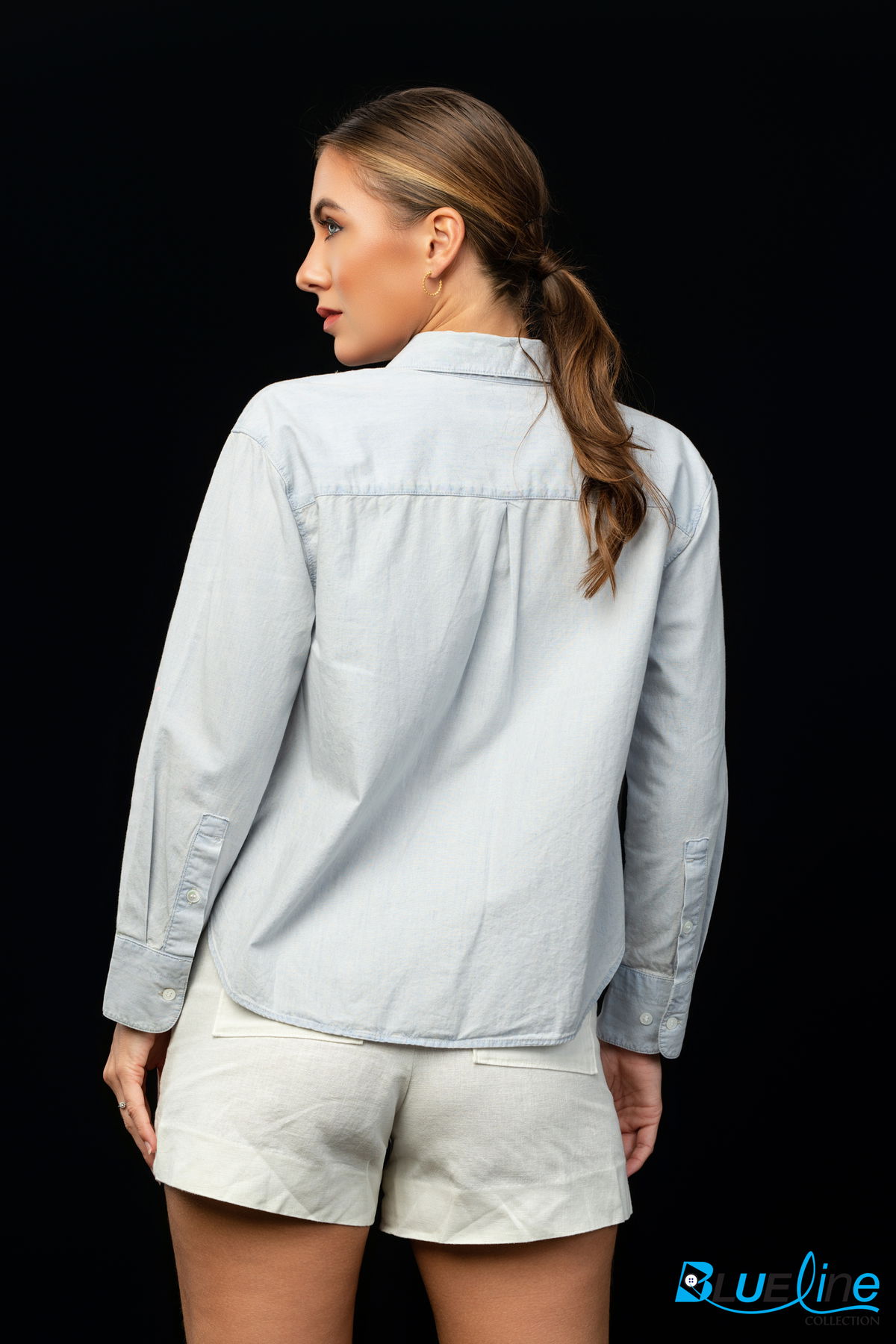 OVERSIZED CHAMBRAY SIDE-SPLIT SHIRT