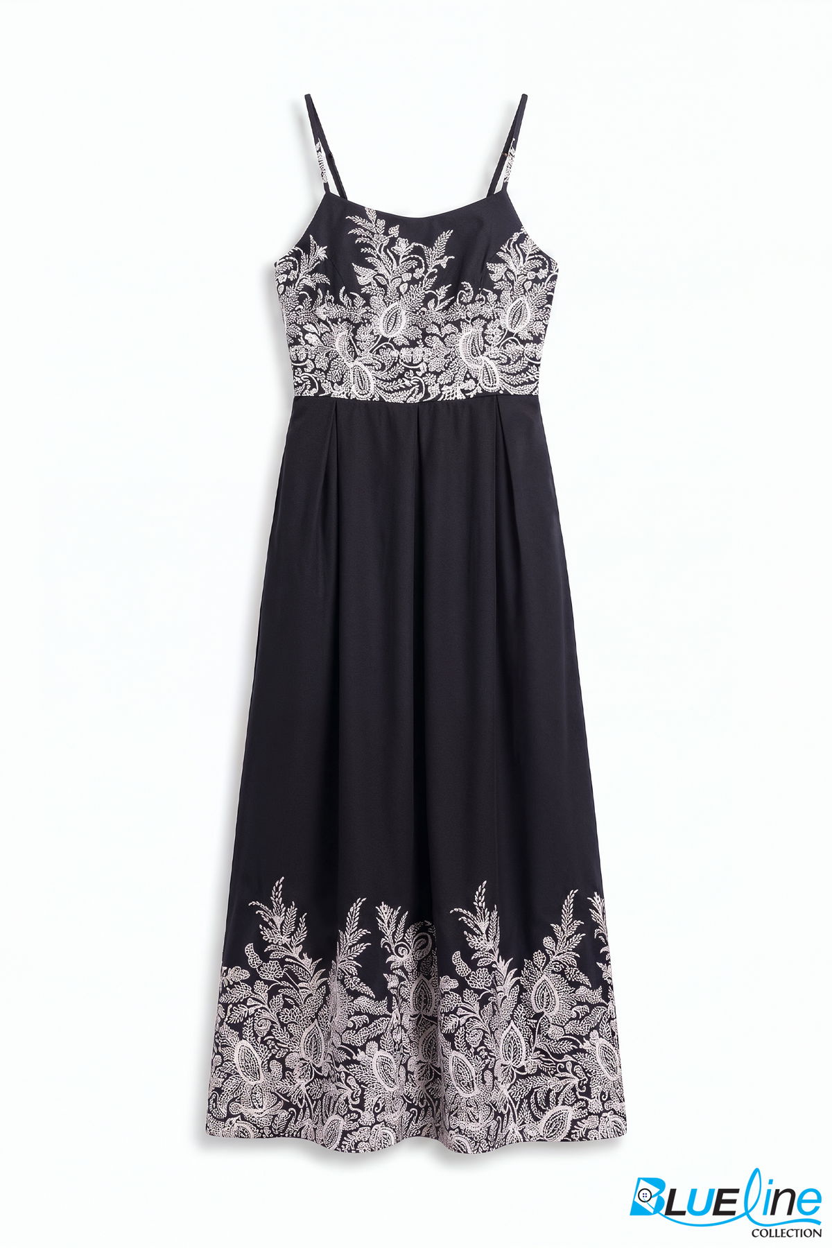 PAISLEY BORDER-PRINT CAMI MAXI DRESS