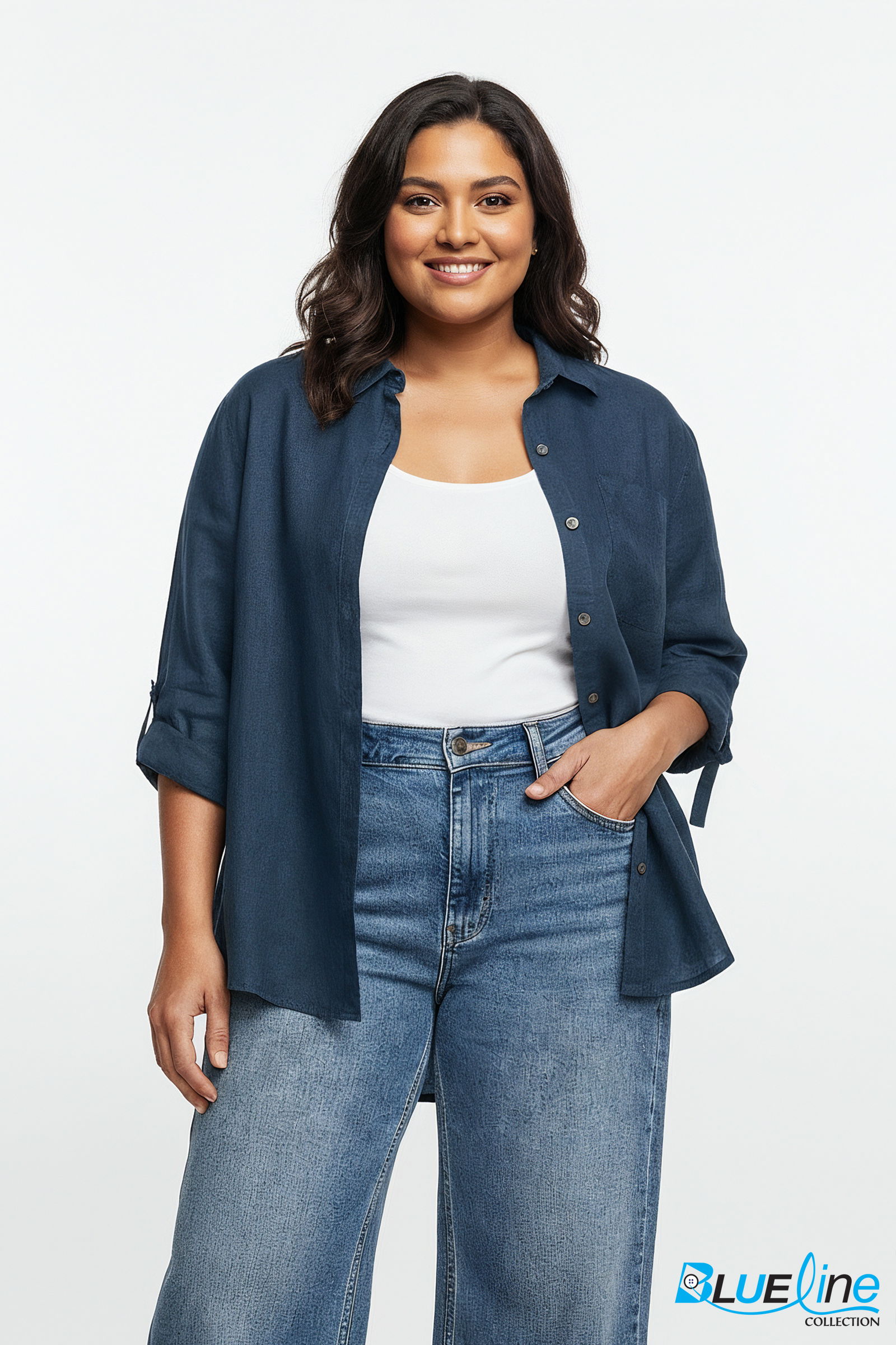 Plus Size Linen Blend Shirt view 3