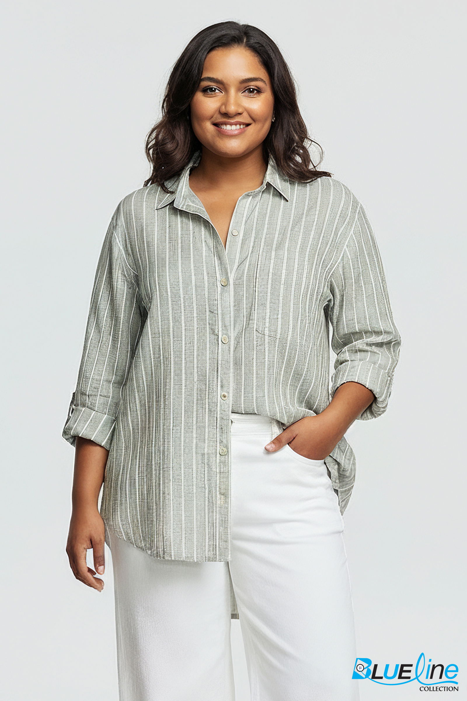 Plus Size Linen Blend Shirt view 4