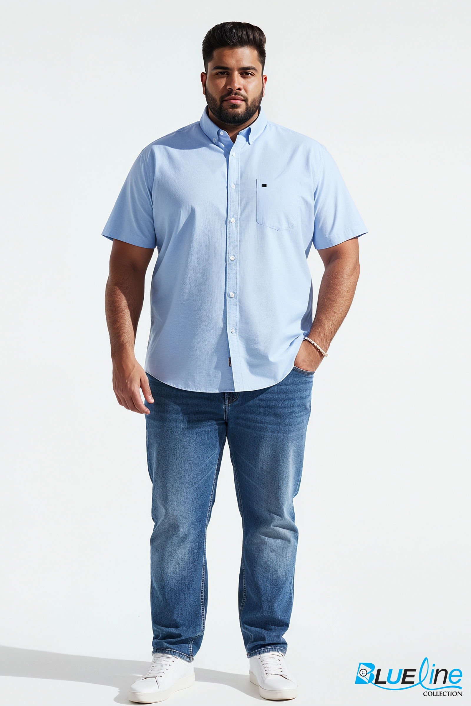 PLUS SIZE REGULAR FIT POCKET SHIRT