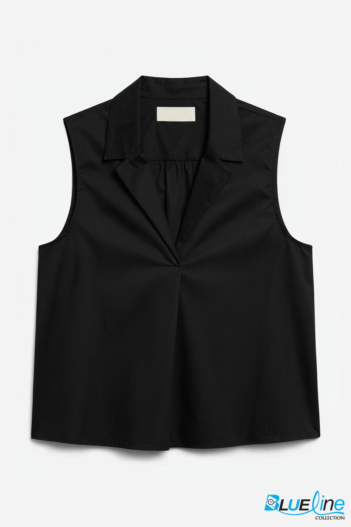 POPLIN COLLARED TOP