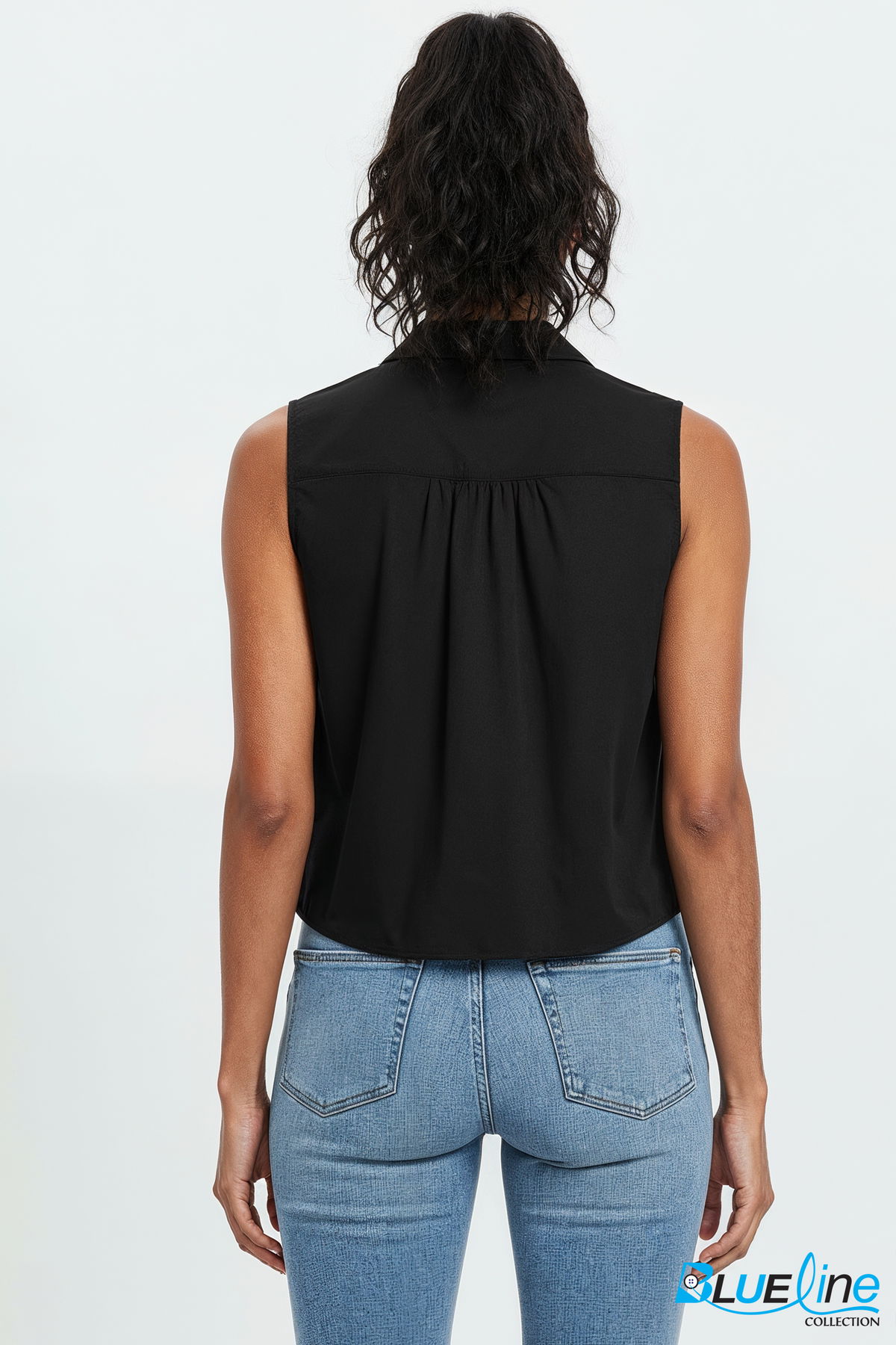 POPLIN COLLARED TOP
