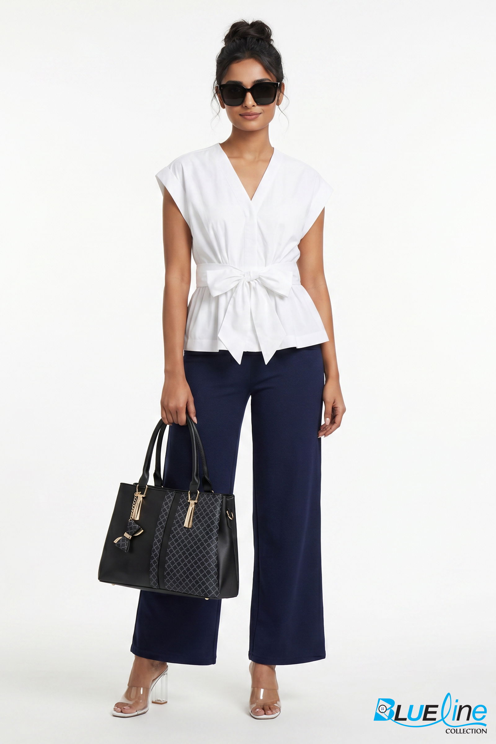 POPLIN TIE-FRONT TOP