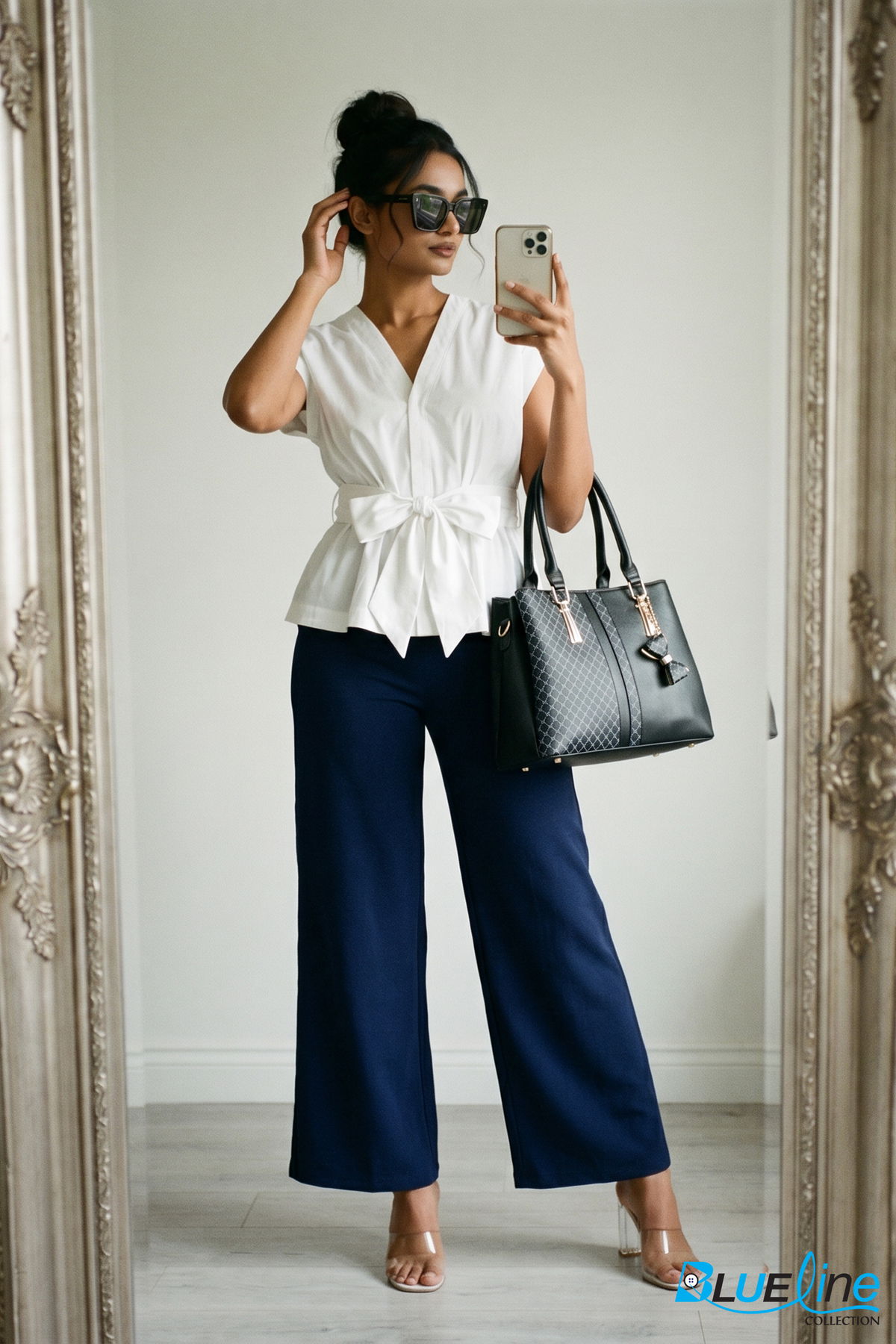 POPLIN TIE-FRONT TOP