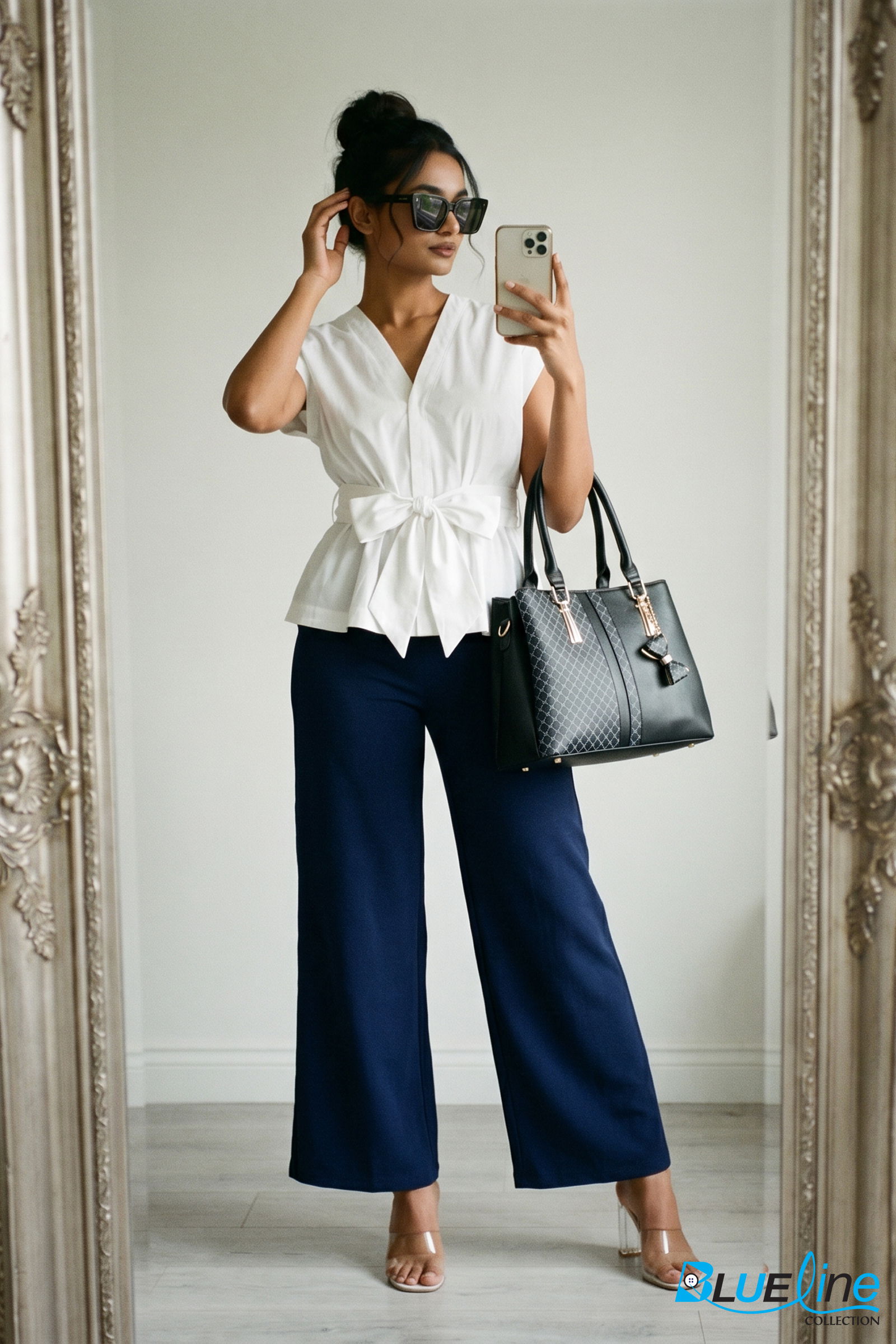 POPLIN TIE-FRONT TOP