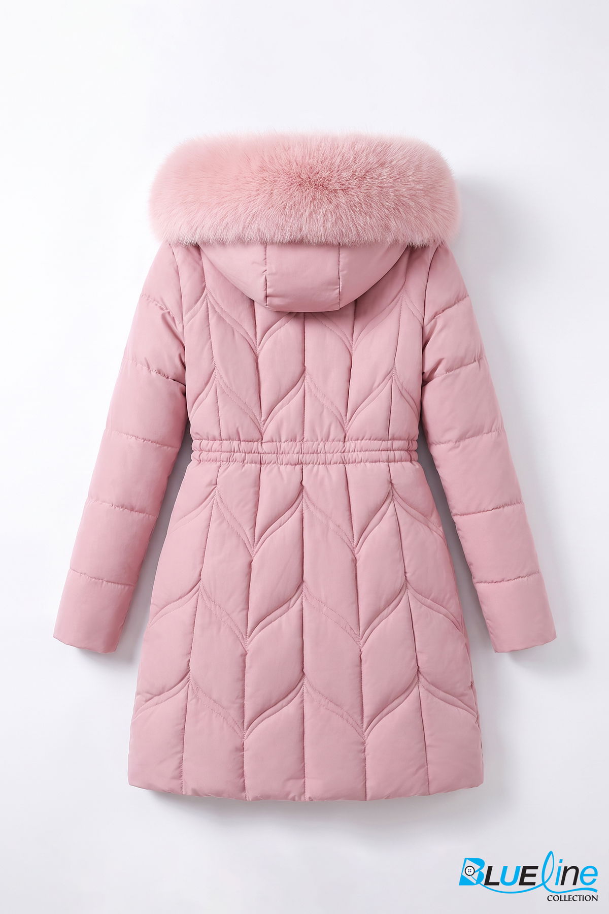 QUILTED DRAWSTRING-WAIST WINTER COAT