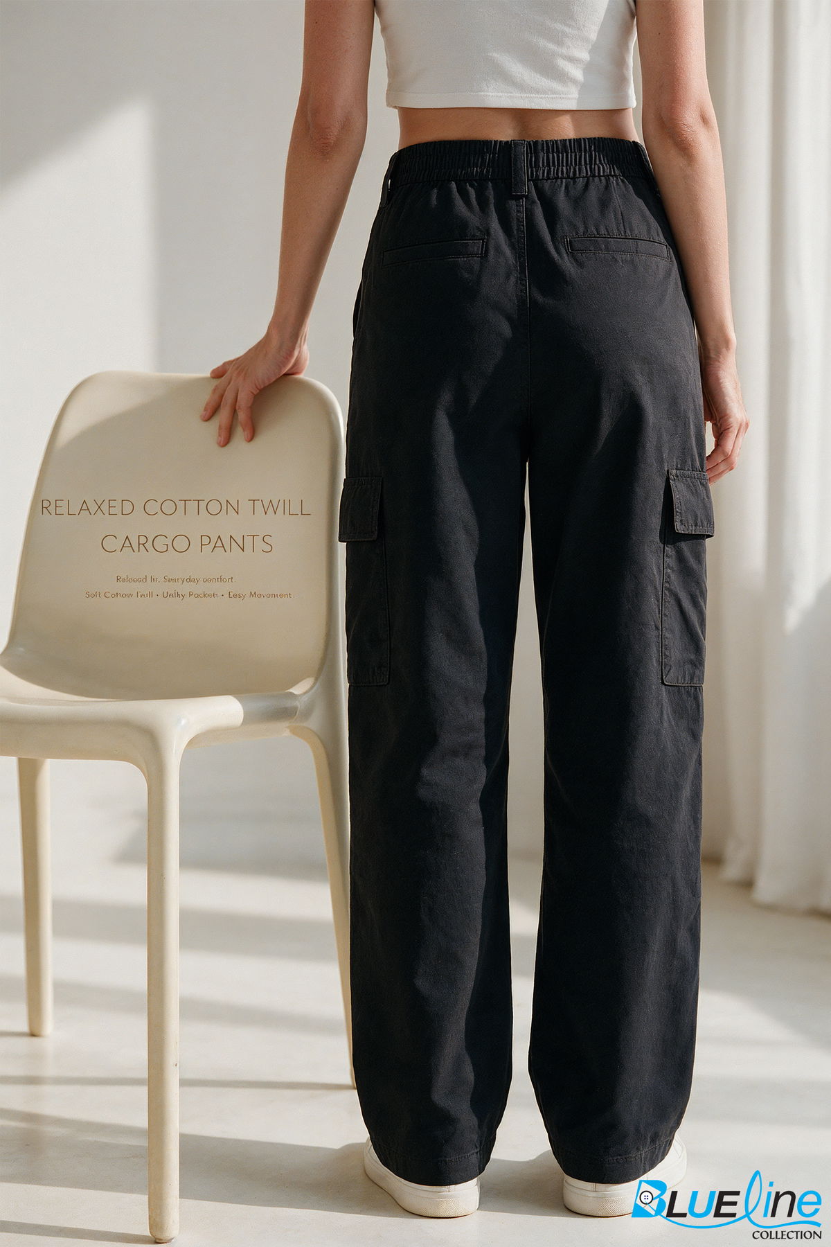 Relaxed Cotton Twill Cargo Pants
