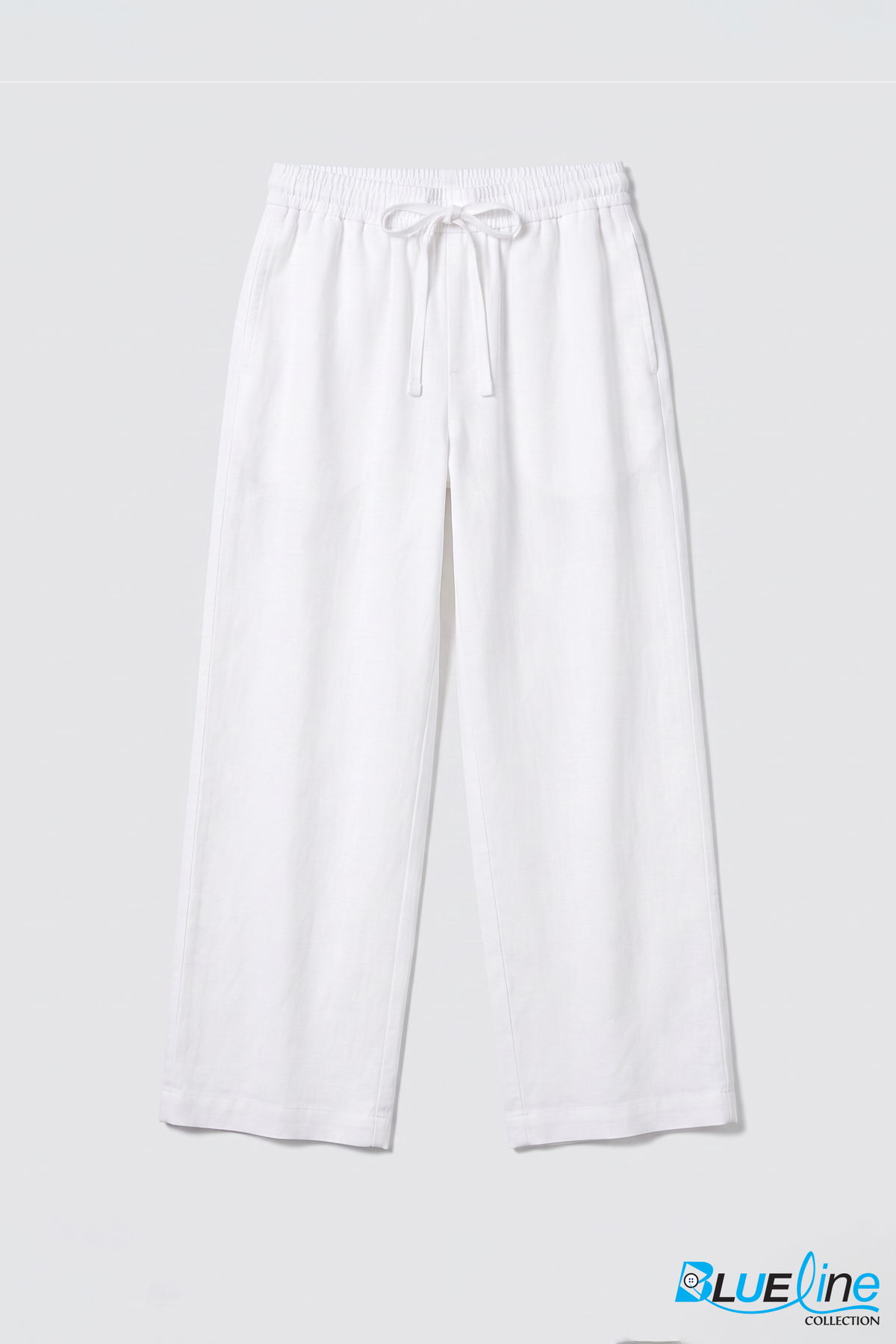 RELAXED LINEN BLEND WIDE-LEG PANTS