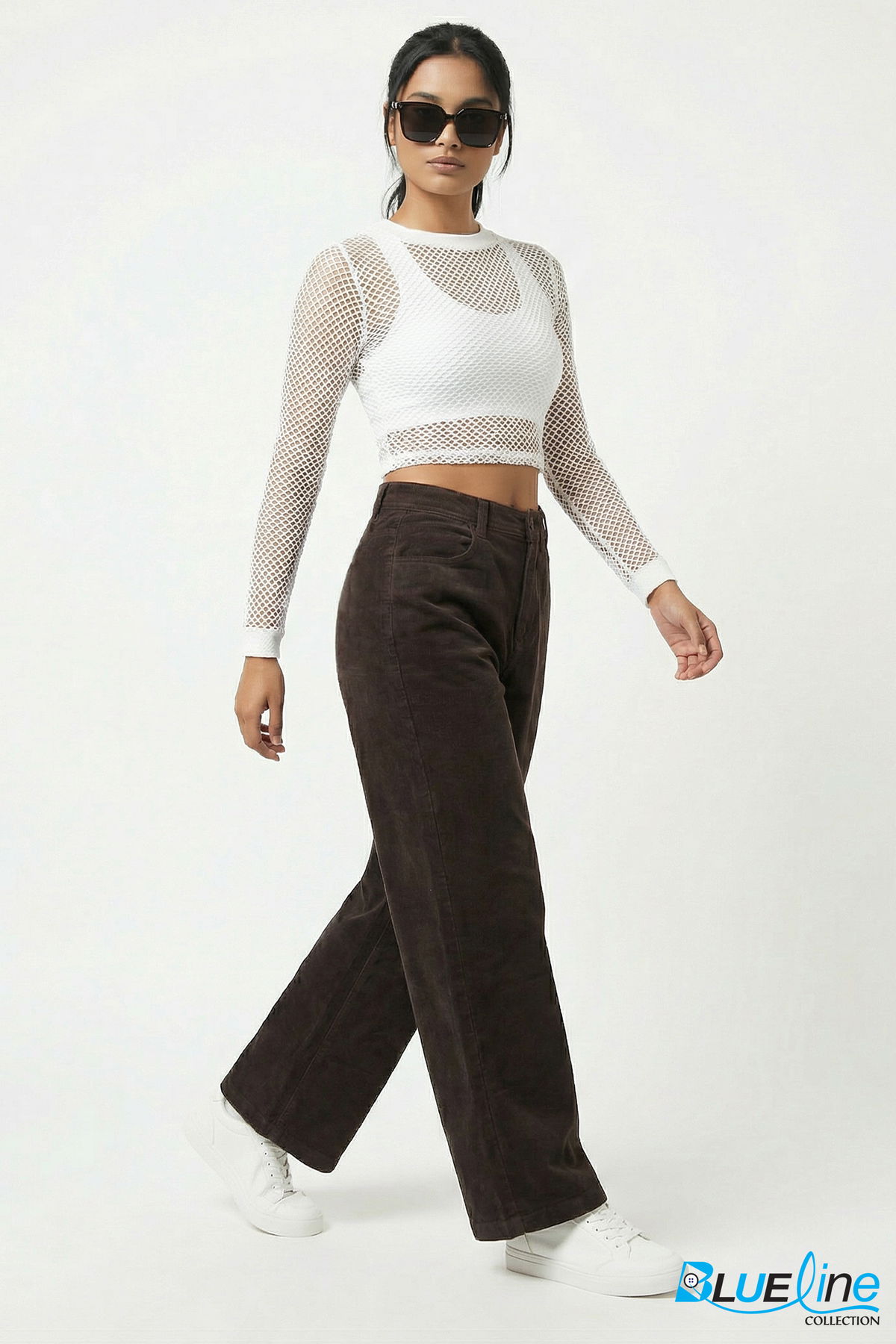 SOFT CORDUROY HIGH-RISE WIDE-LEG PANTS