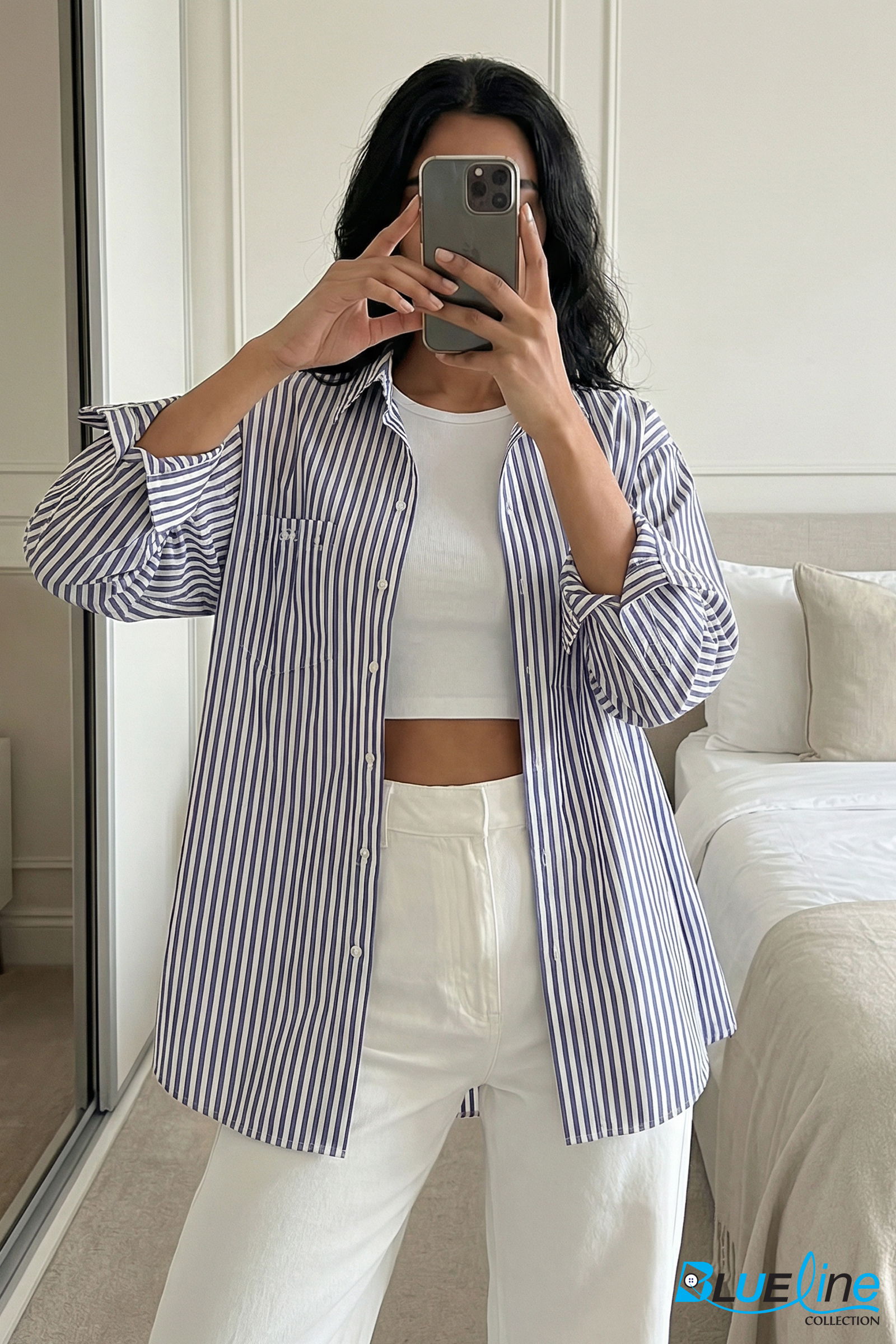 Stripe Relaxed Button-Down Shirt