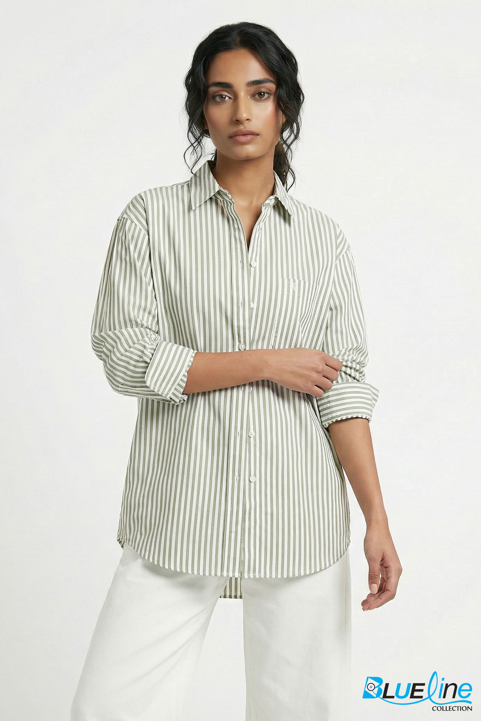 Stripe Relaxed Button-Down Shirt alternate view