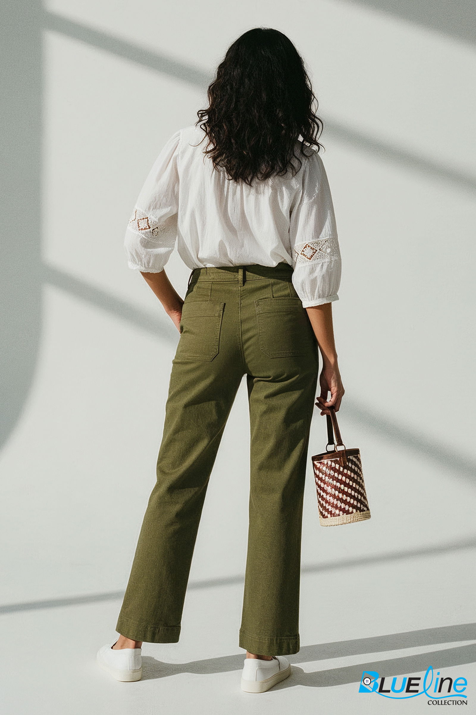 TWILL COTTON STRAIGHT-LEG PANT