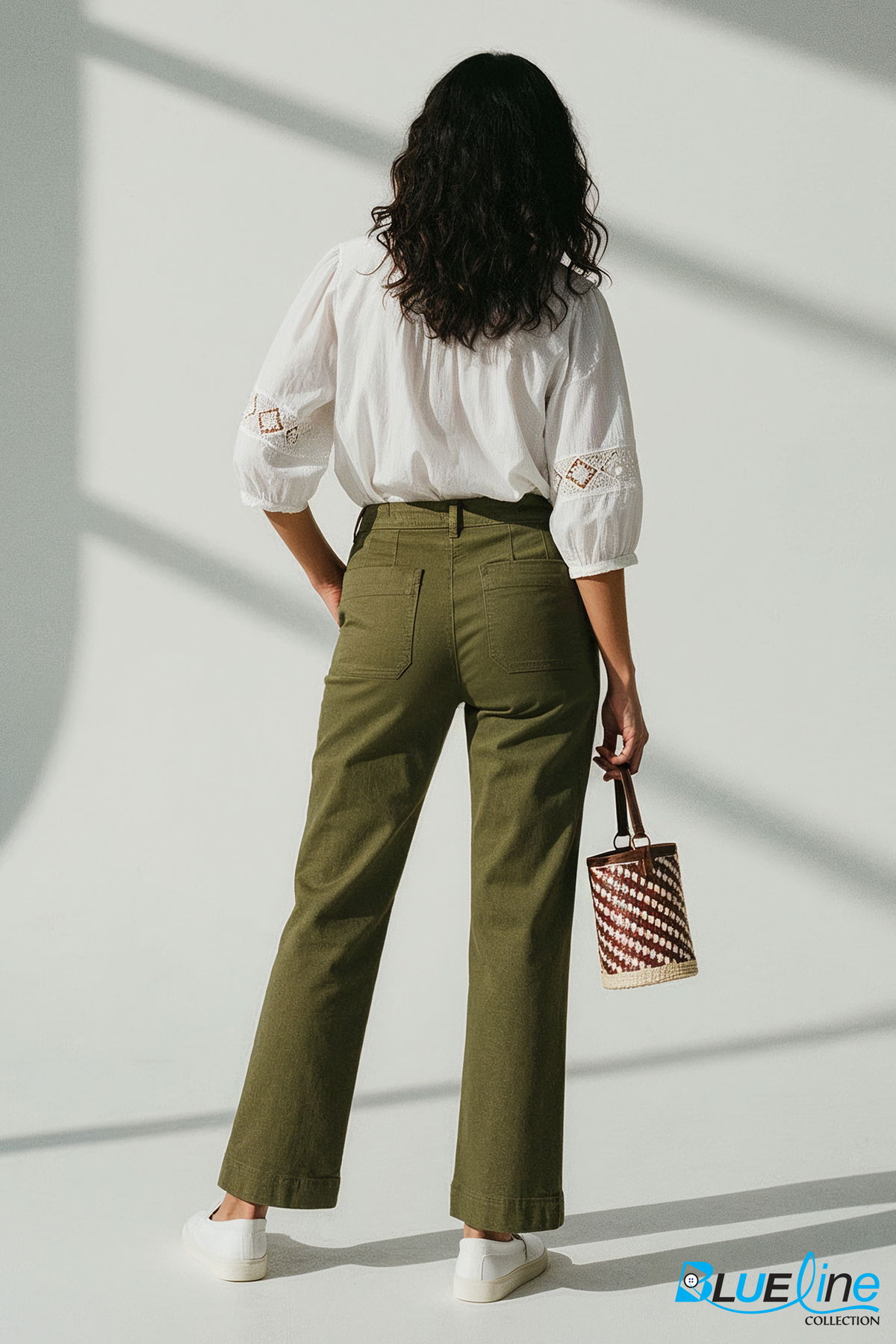 TWILL COTTON STRAIGHT-LEG PANT