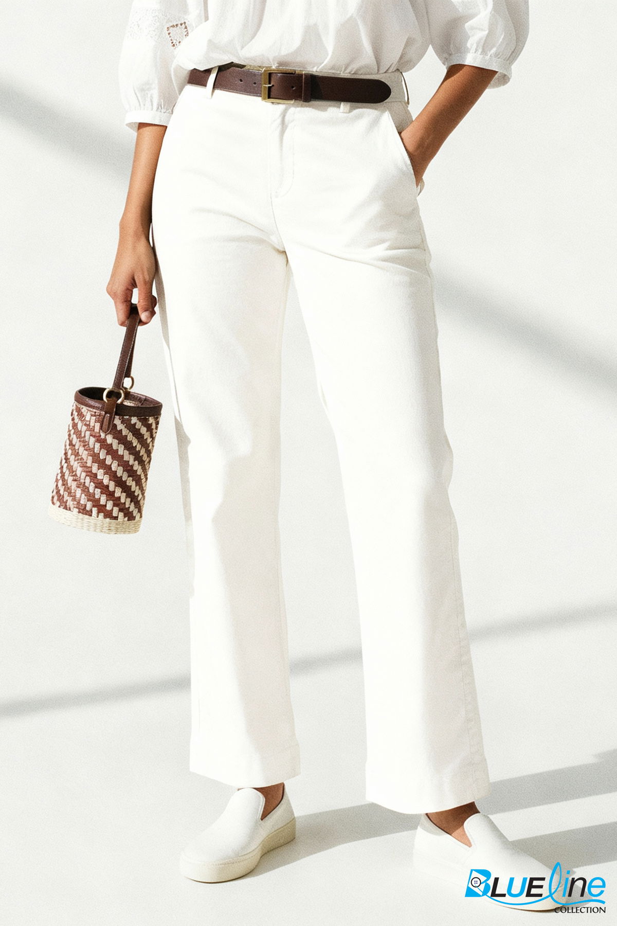 TWILL COTTON STRAIGHT-LEG PANT