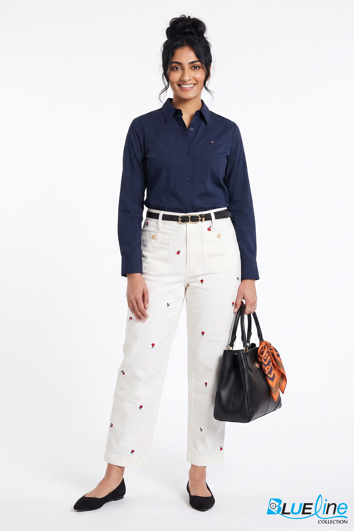 TWILL STRAIGHT CHINO ANKLE PANTS