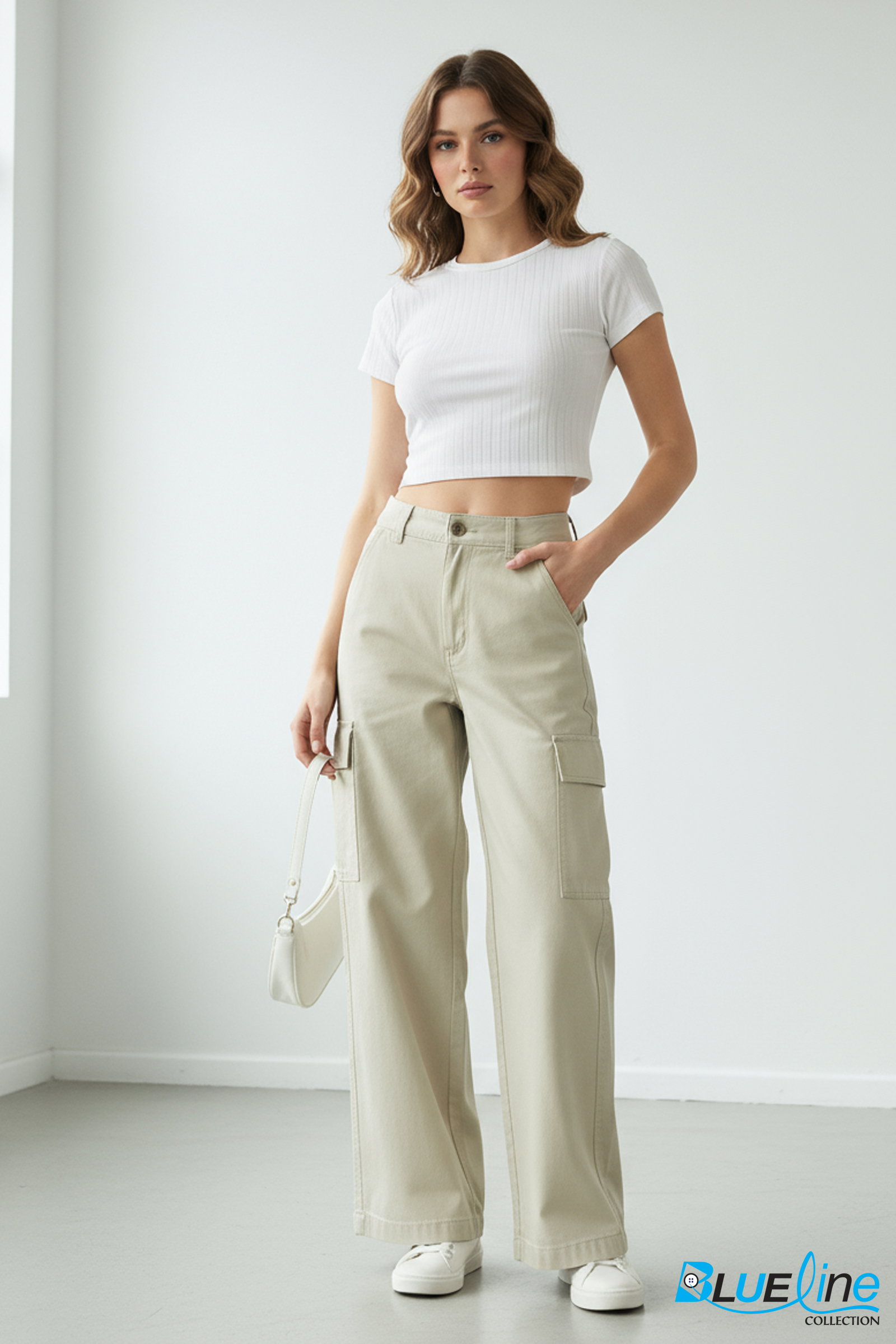 Canvas Cargo Pants Teal main image 1