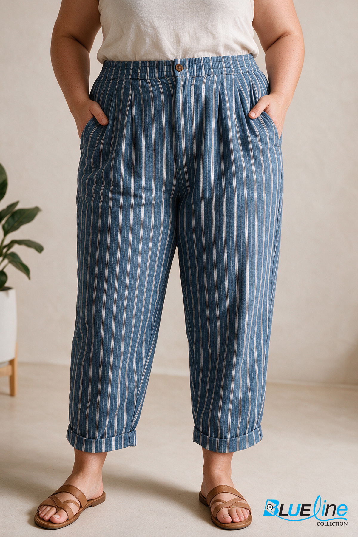 Women’s Mid-Rise Linen Blend Capri Pants